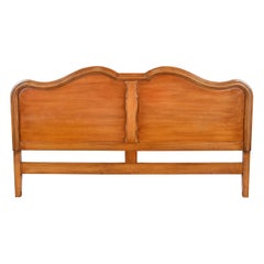 French Provincial Louis XV Walnut King Size Headboard by Davis Cabinet Co.