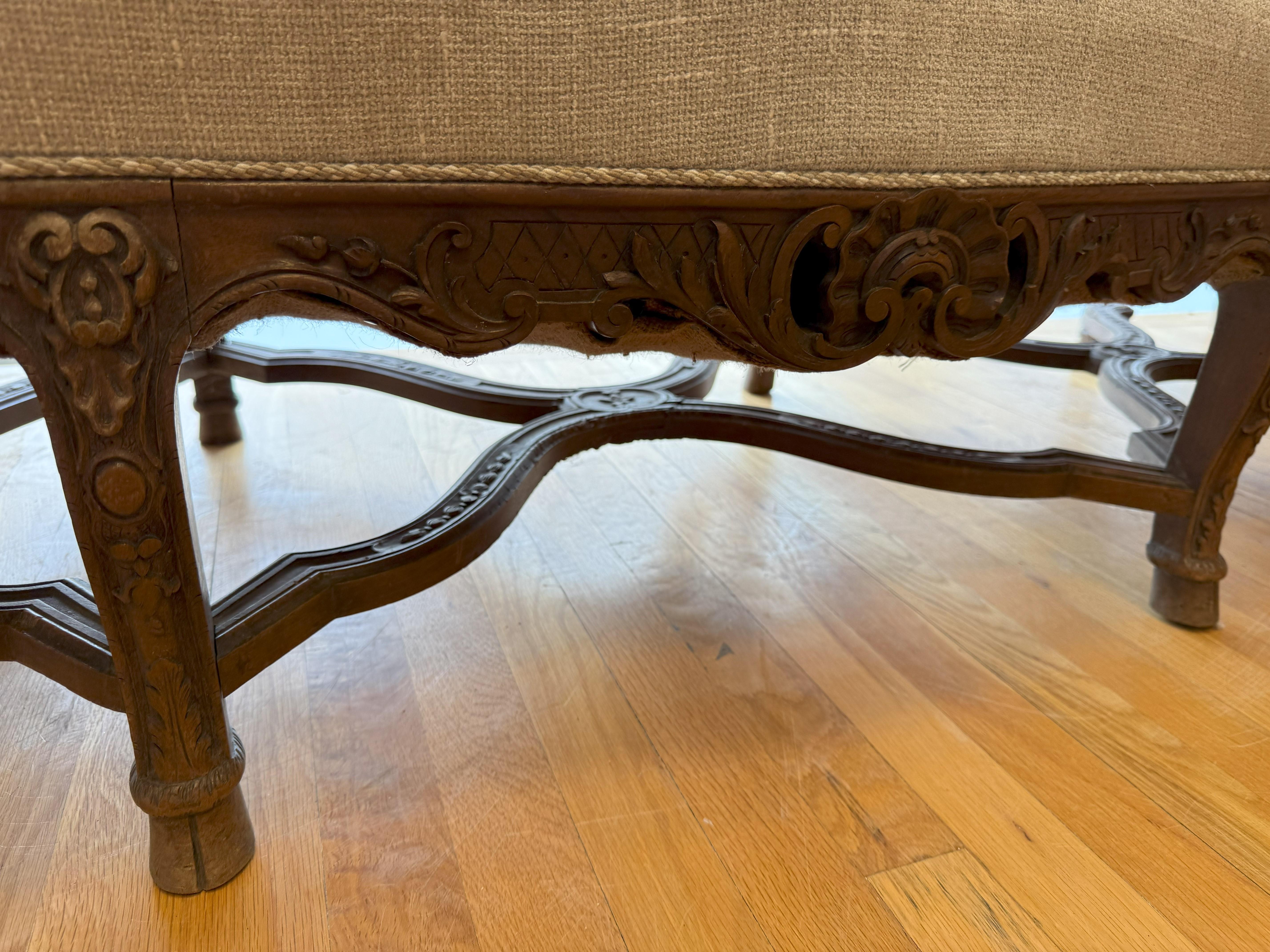 French Provincial Louis XV Walnut Settee For Sale 4