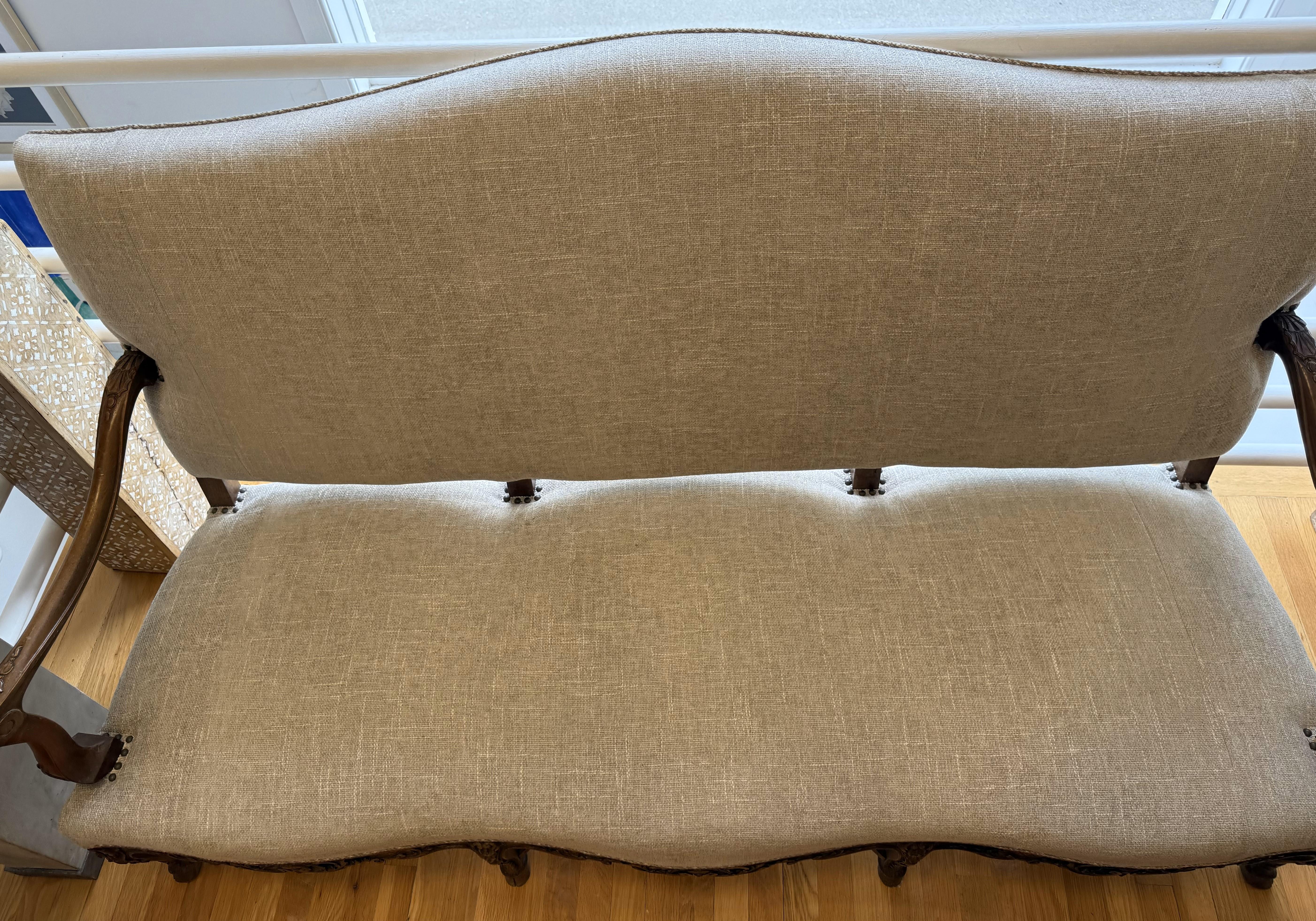 French Provincial Louis XV Walnut Settee For Sale 5