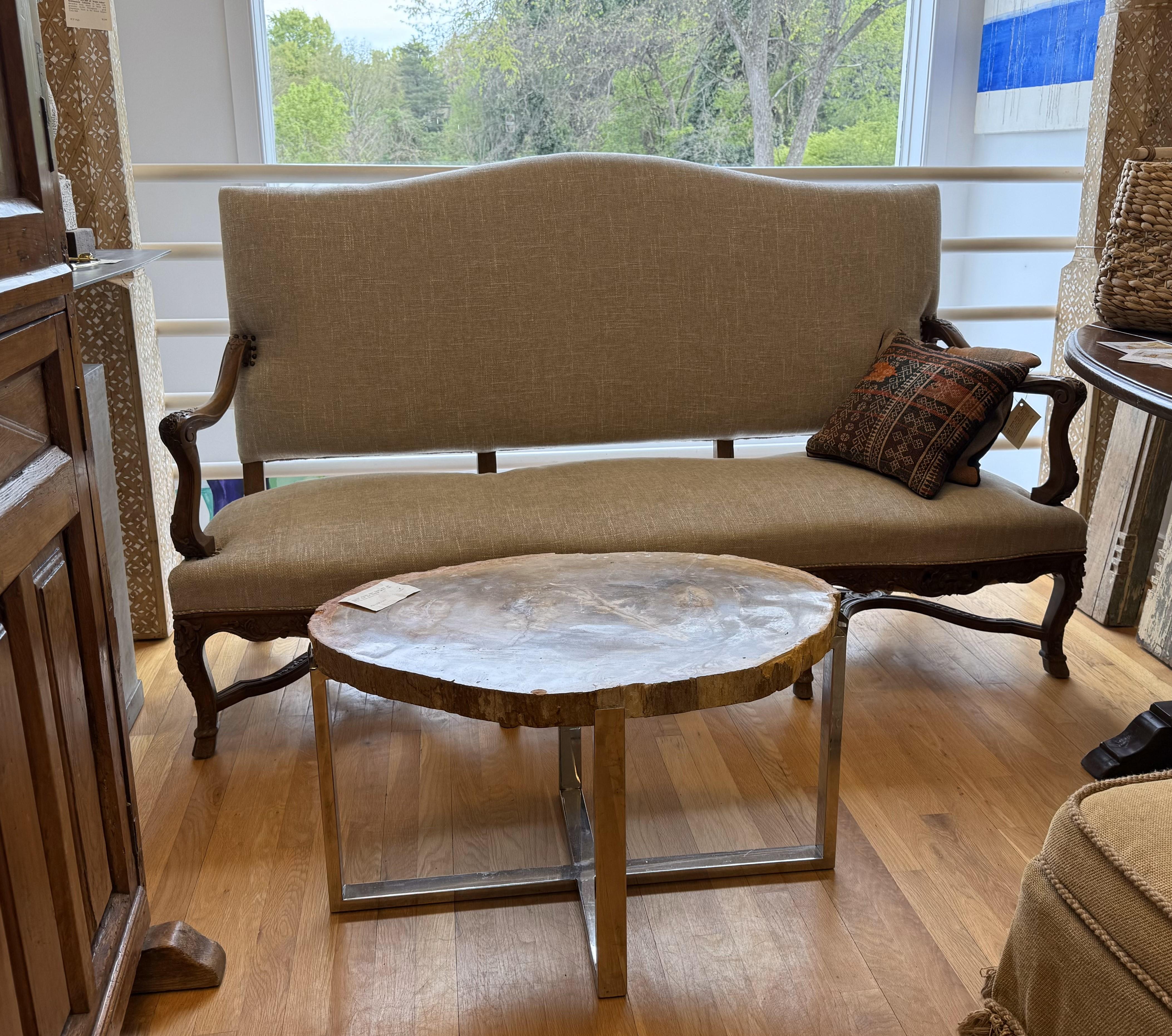 French Provincial Louis XV Walnut Settee For Sale 8