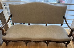 French Provincial Louis XV Walnut Settee