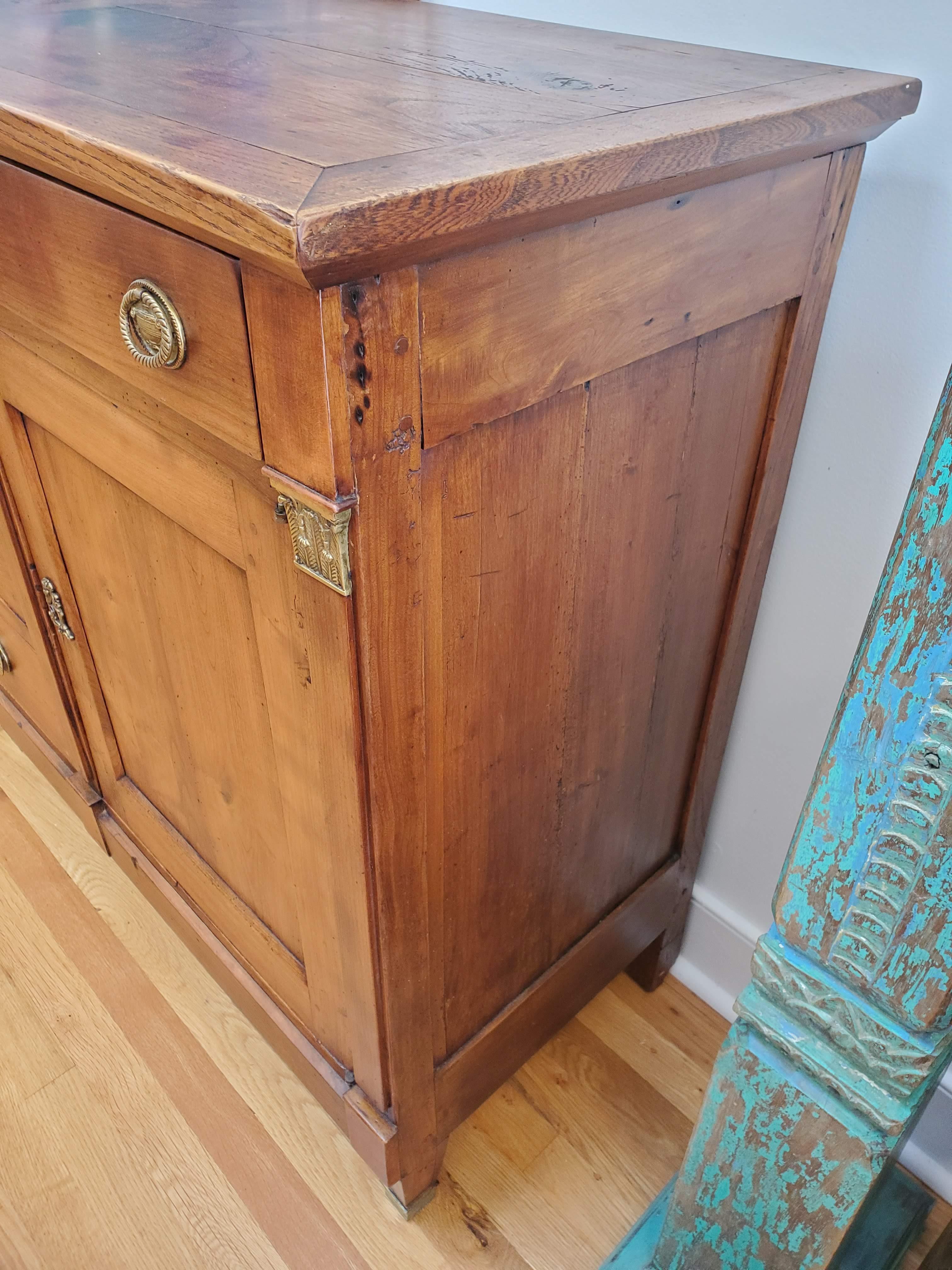 French Provincial Louis XVI Pearwood and Elm Long Buffet For Sale 5