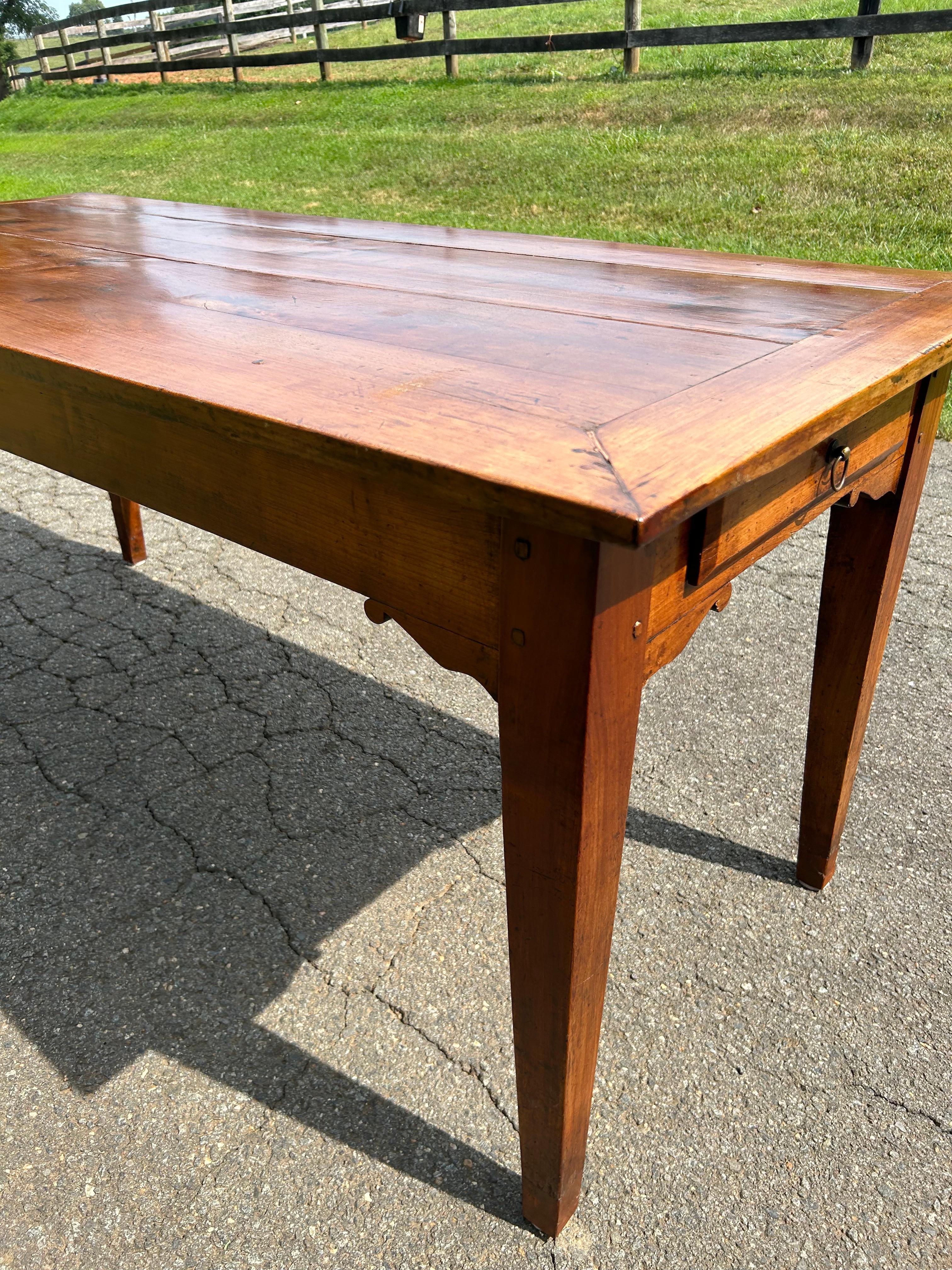 Cherry  French Provincial Louis XVI style Farm Table For Sale
