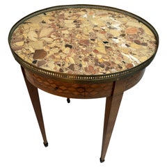 French Provincial Louis XVI Style Occasional Table with Specimen Marble Top