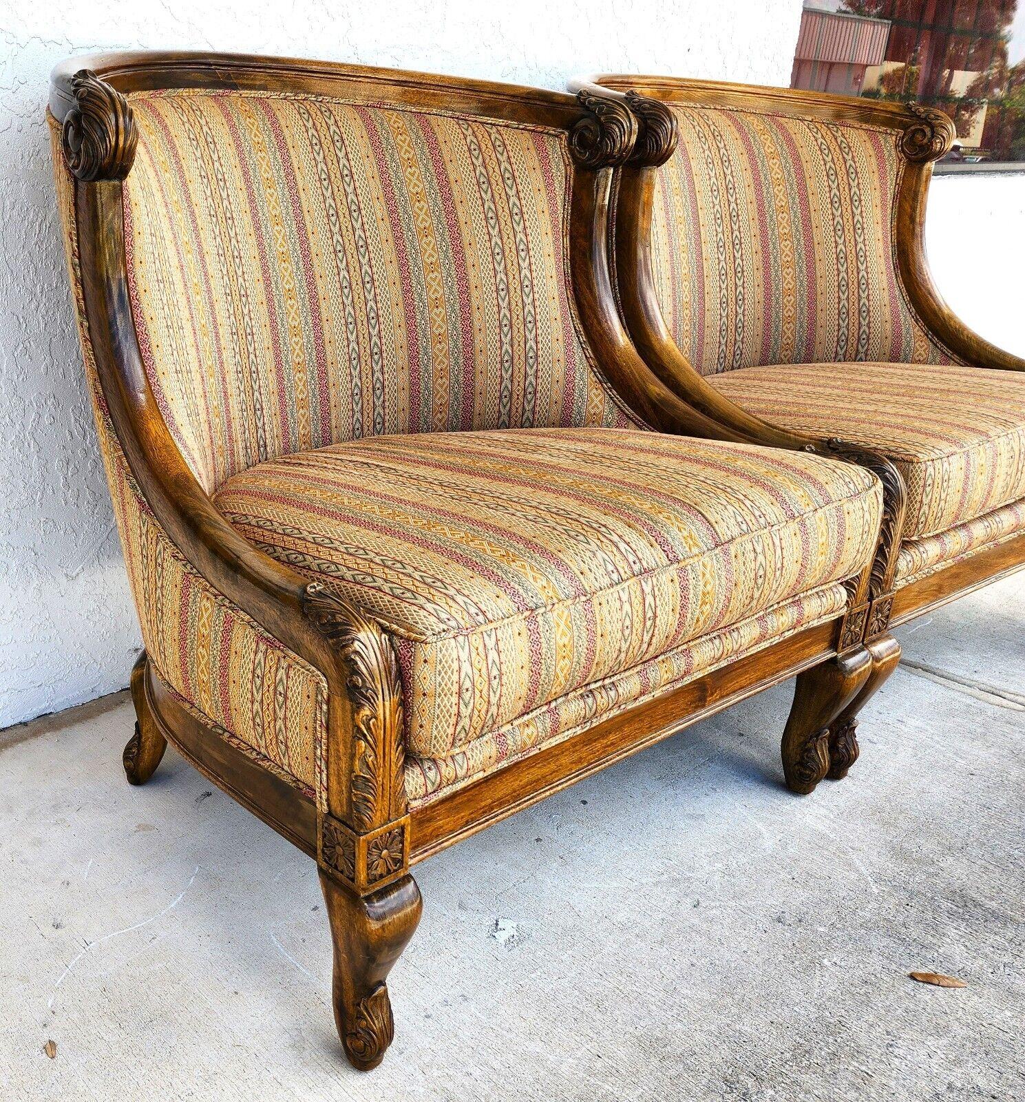 For FULL item description click on CONTINUE READING at the bottom of this page.

Offering One Of Our Recent Palm Beach Estate Fine Furniture Acquisitions Of A 
Set of 2 French Provincial Louis XV Oversized Lounge Chairs 
Attributed to Marge