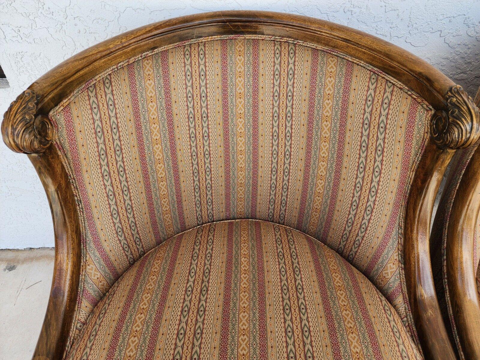 French Provincial Lounge Chairs Oversized by Marge Carson For Sale 1