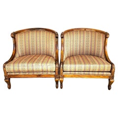 Vintage French Provincial Lounge Chairs Oversized by Marge Carson