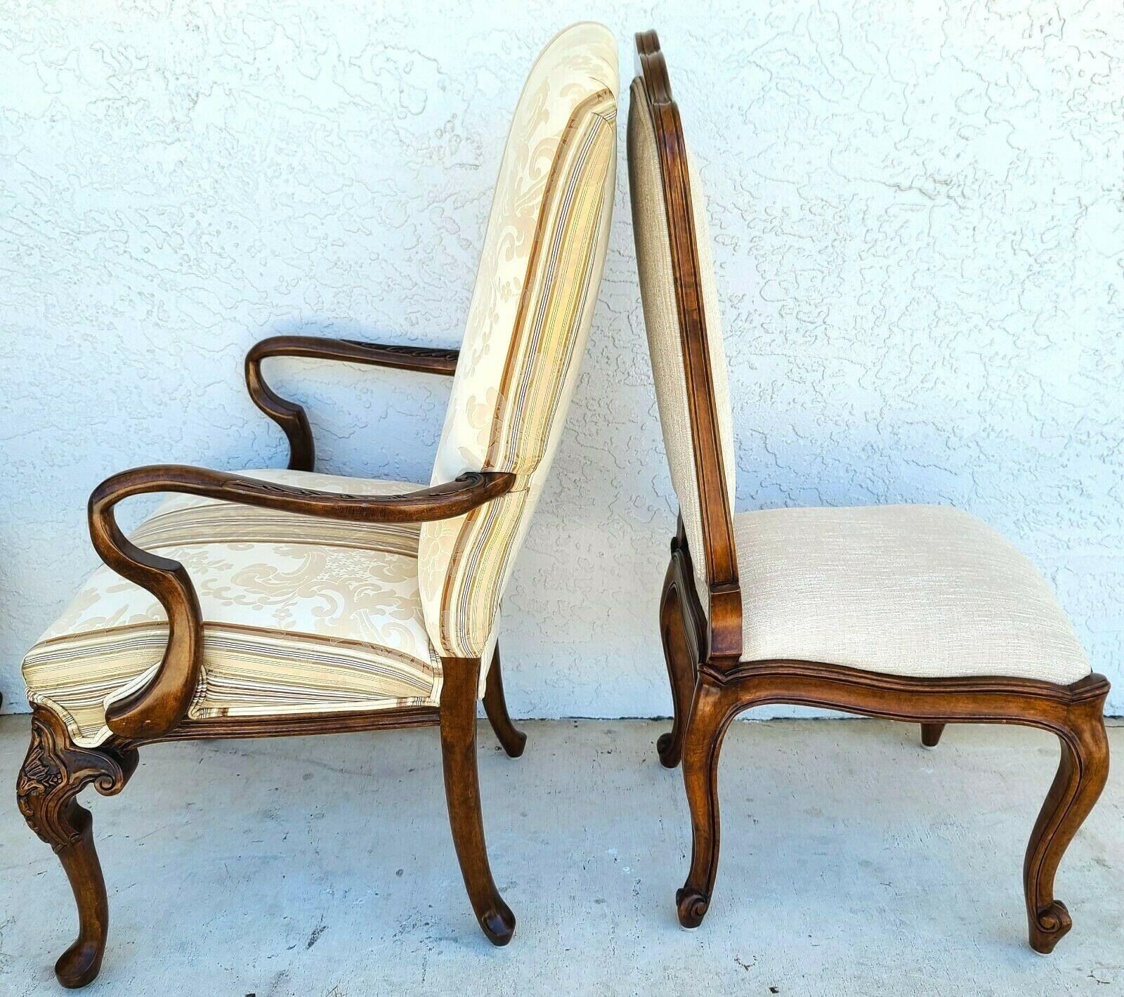 Late 20th Century French Provincial Mahogany Dining Chairs by Bau Furniture Co, Set of 6 For Sale