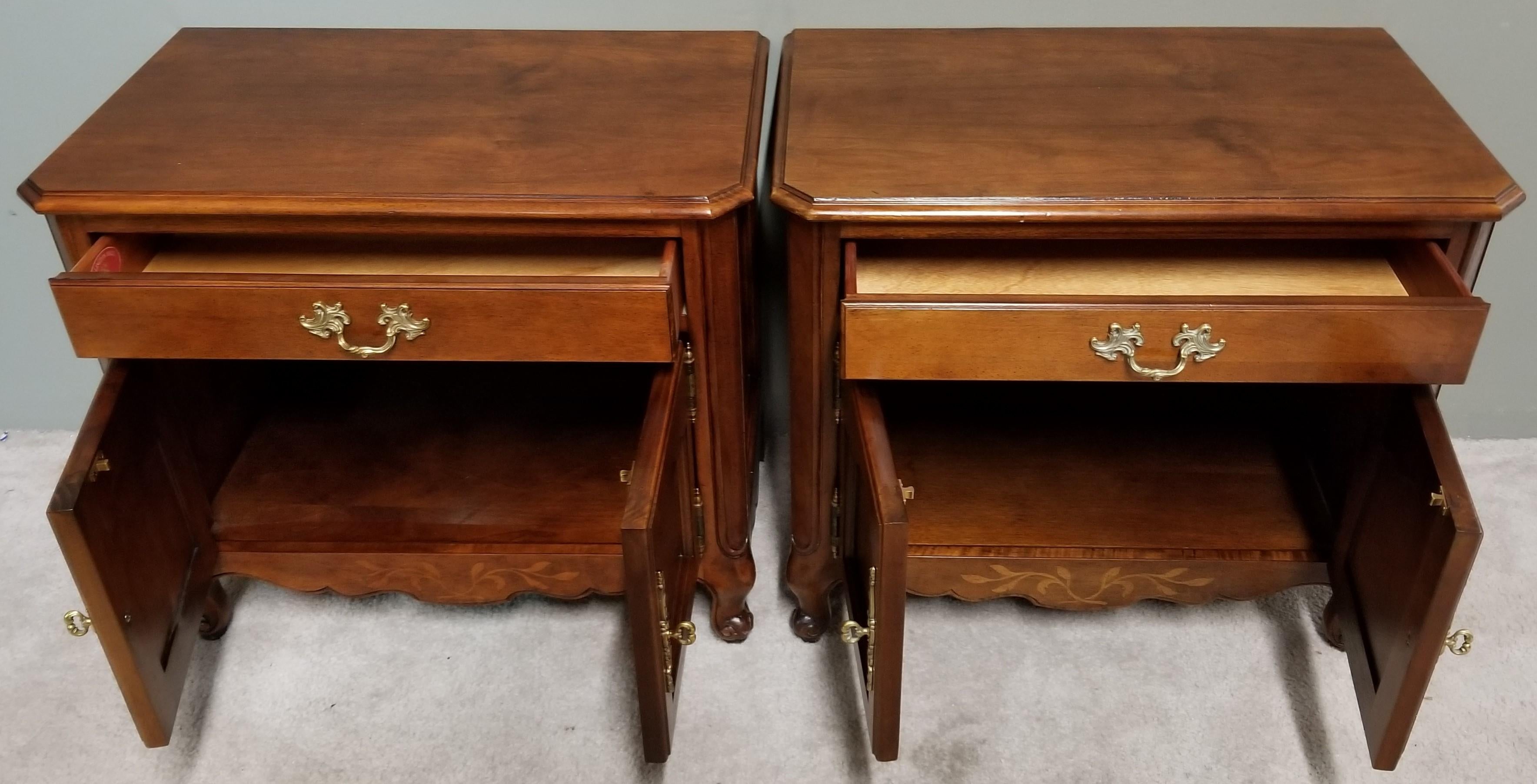 French Provincial Mahogany Nightstands For Sale 1