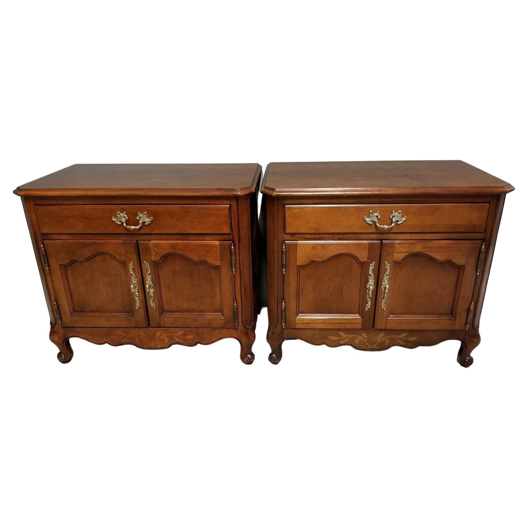 French Provincial Mahogany Nightstands For Sale