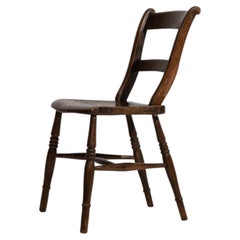 French Provincial Maple Windsor Chair, 19th Century, Dark Wood Finish