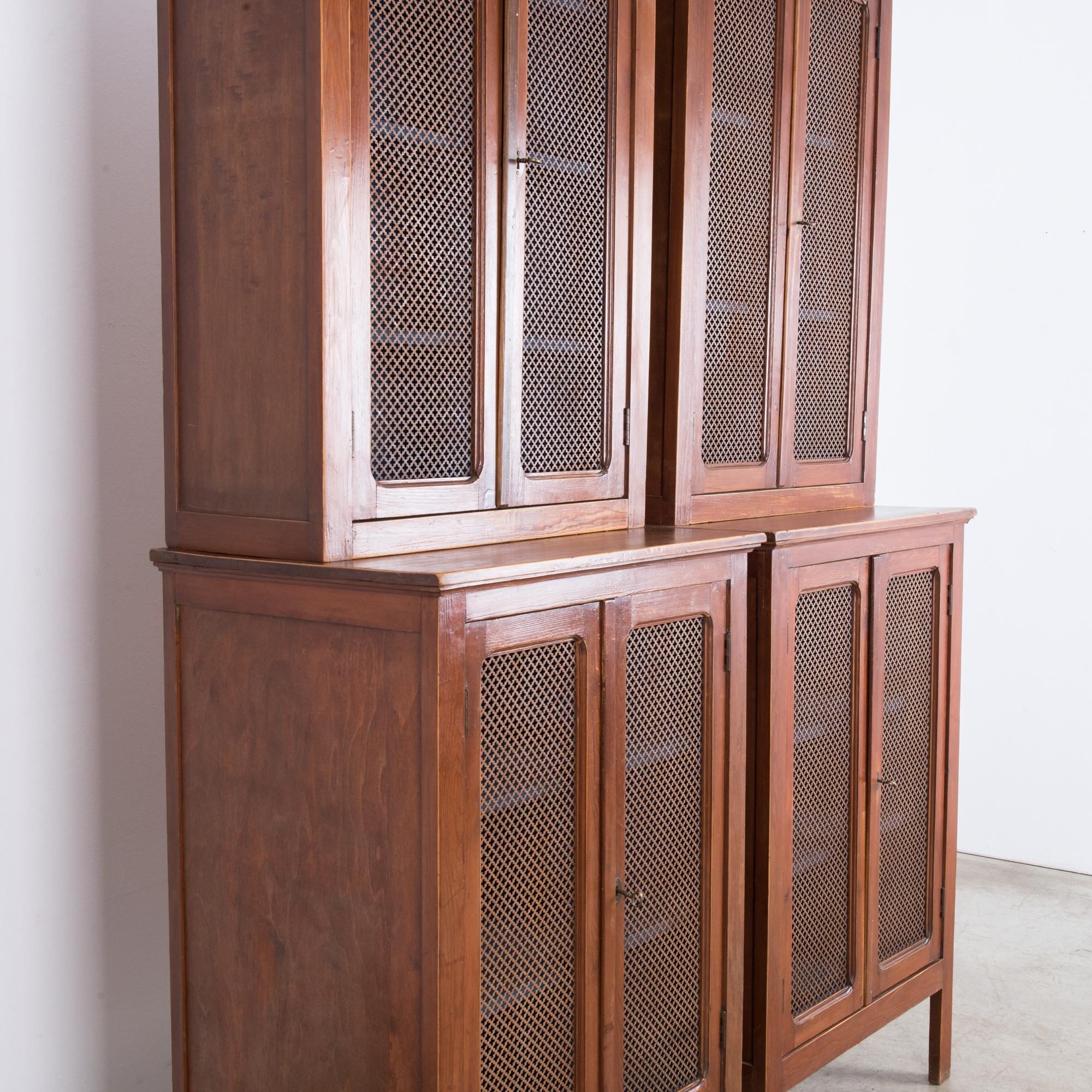 French Provincial Metal Mesh Pantry Cabinets, a Pair 5