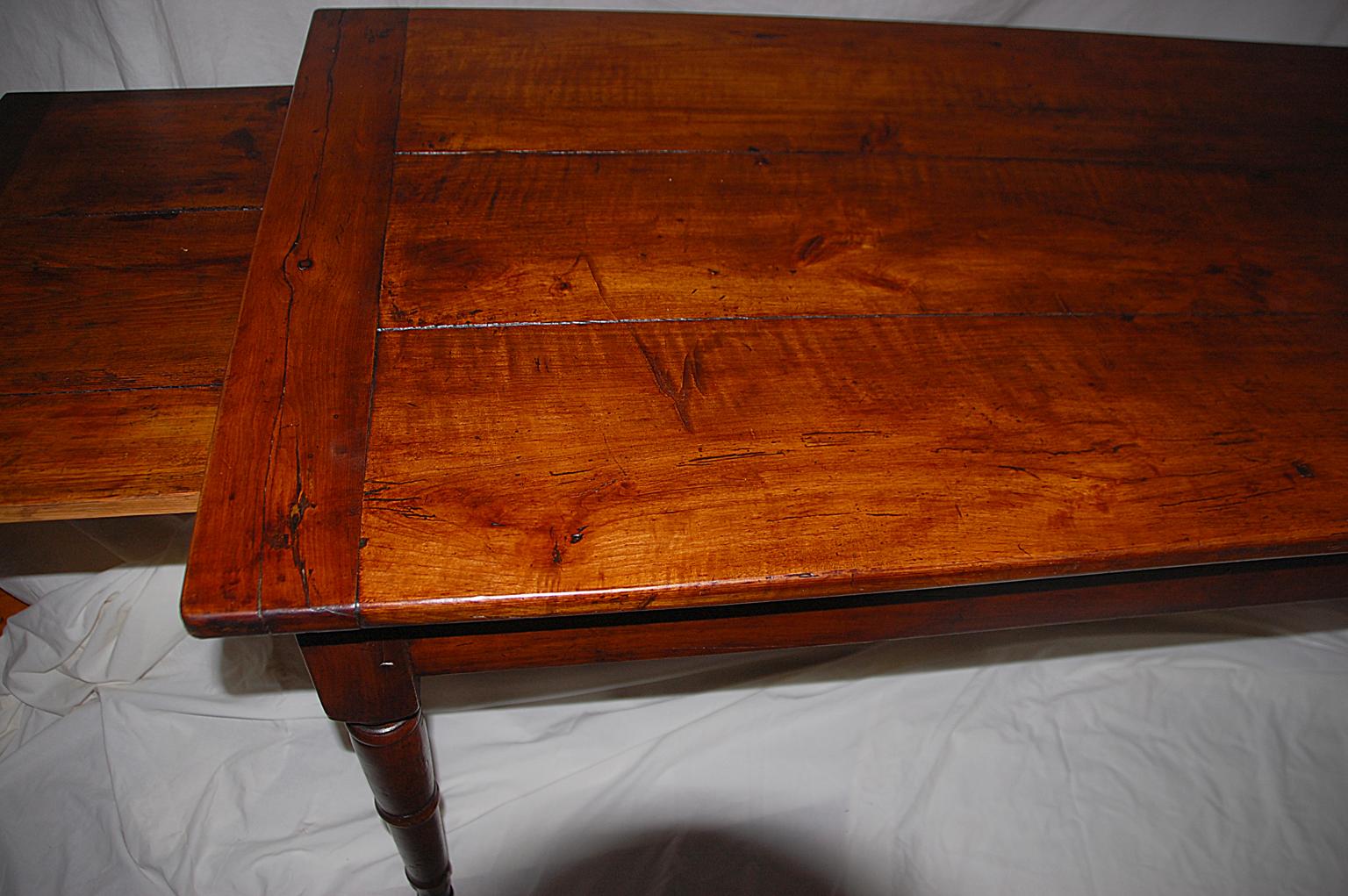 French Provincial mid-19th Century Cherry Farmhouse Table 5'11