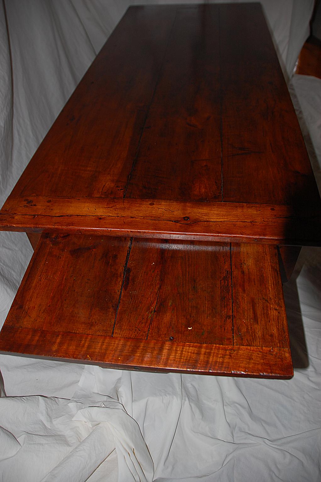French Provincial mid-19th Century Cherry Farmhouse Table 5'11