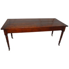 French Provincial mid-19th Century Cherry Farmhouse Table 5'11" Long