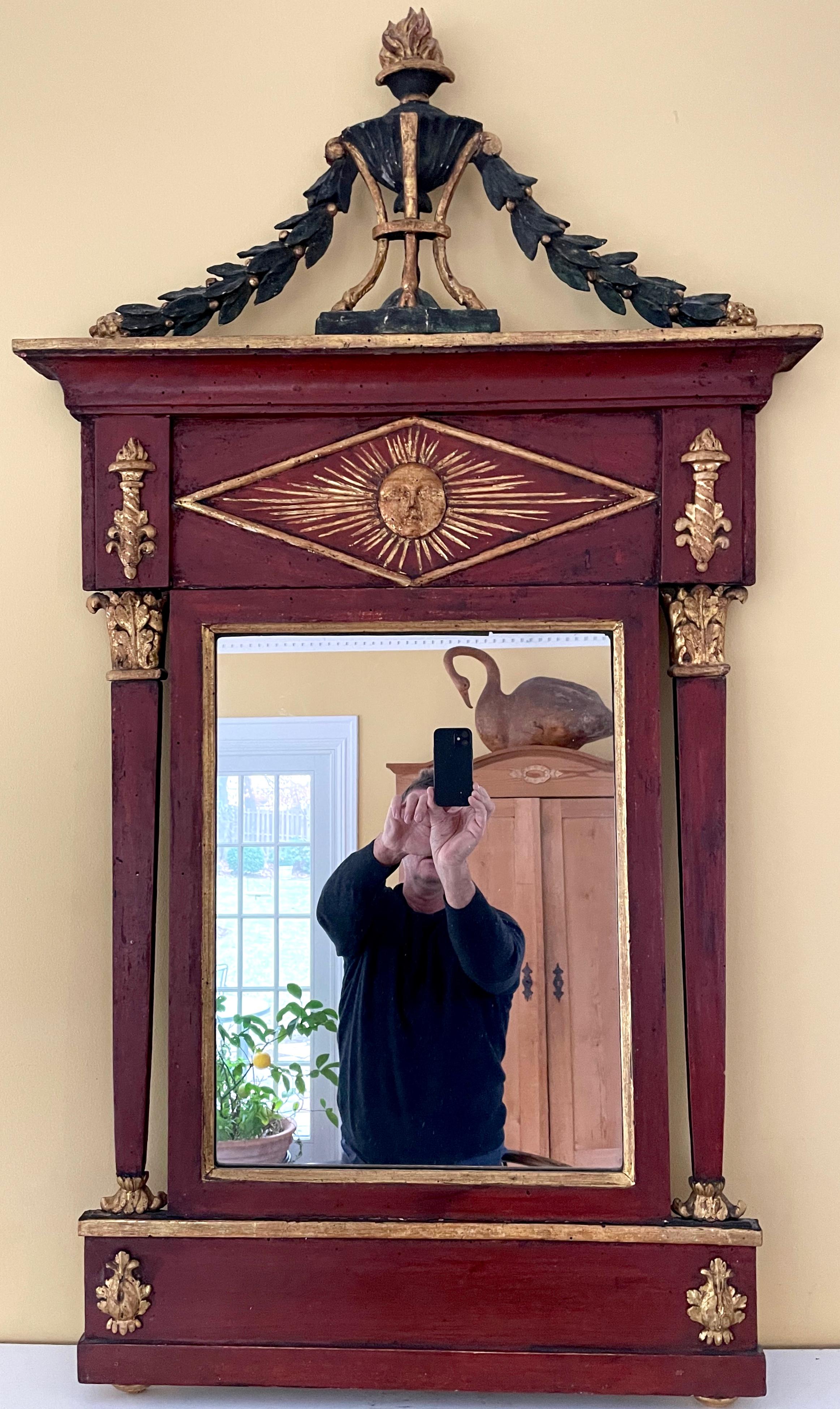 Gilt French Provincial Neoclassical Mirror For Sale