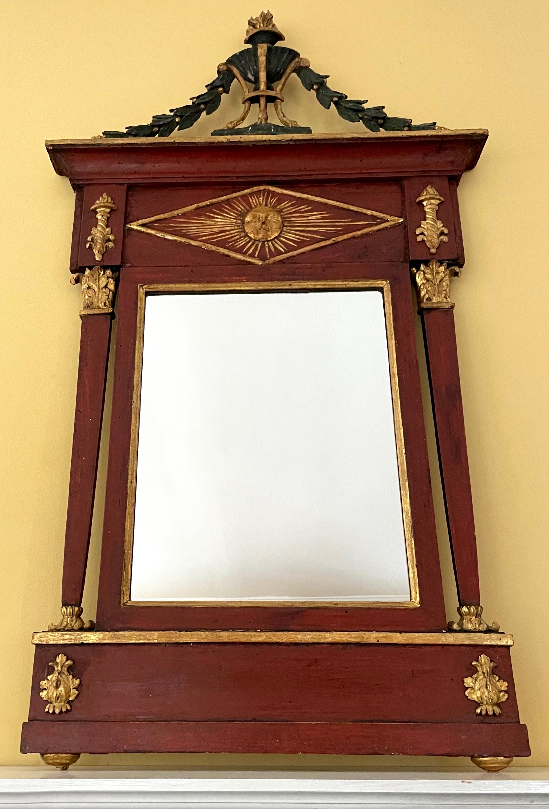 French Provincial Neoclassical Mirror In Good Condition For Sale In New York, NY
