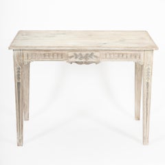 French Provincial Neoclassical White-Painted Table, 19th Century