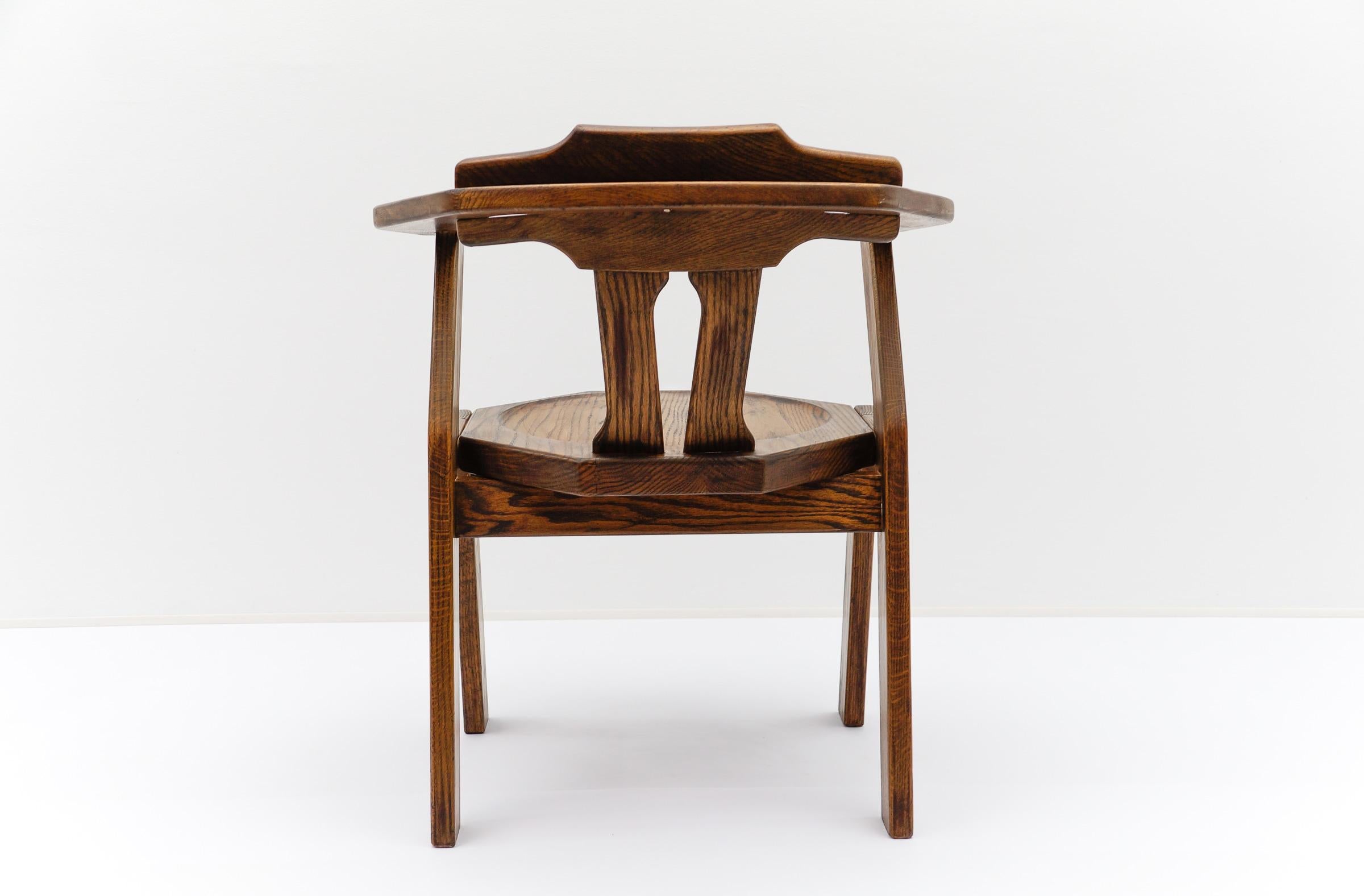 Stuhl aus Eiche im französischen Stil, 1960er Jahre, Mitte des Jahrhunderts im Angebot 3
