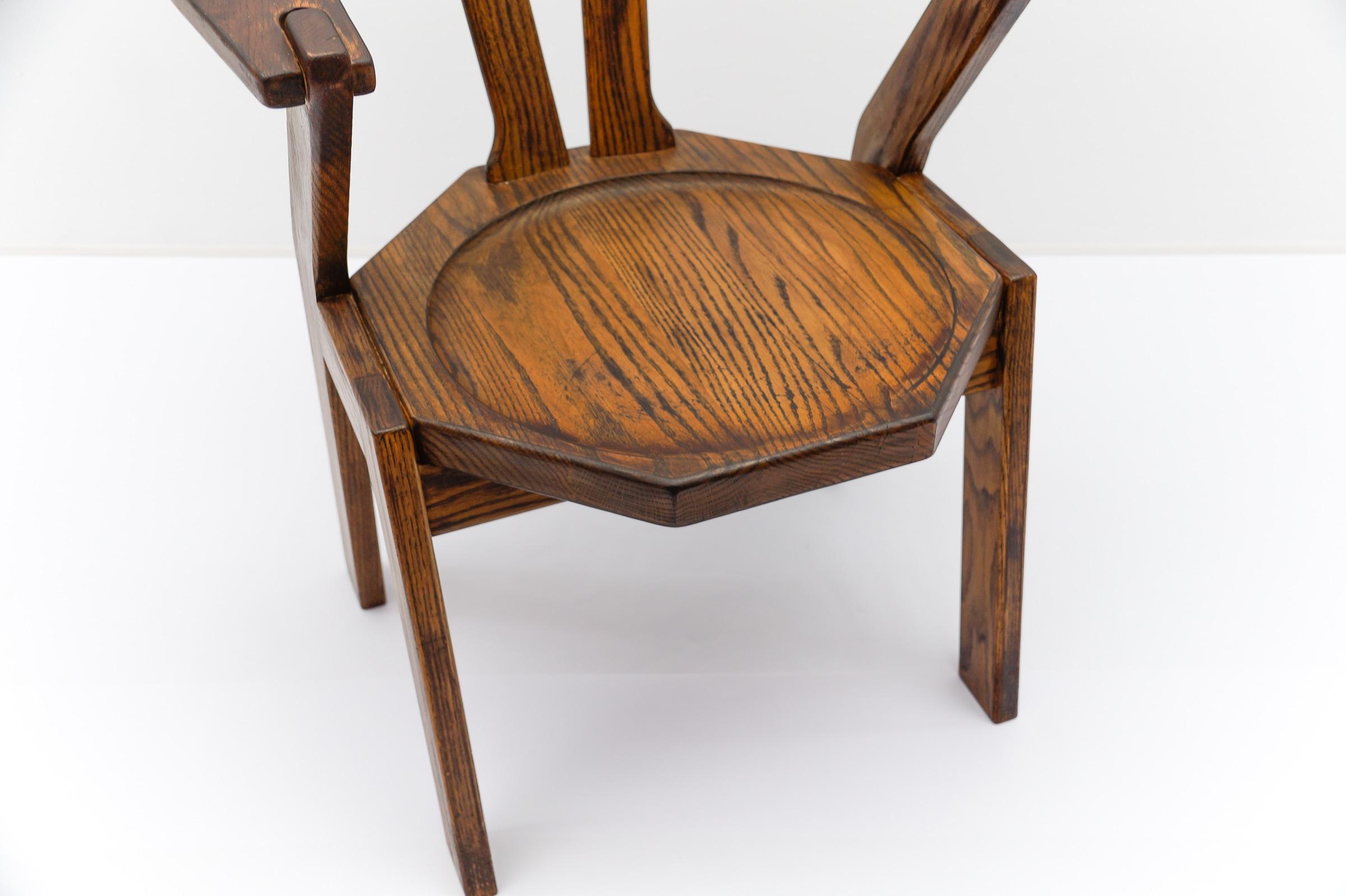 Stuhl aus Eiche im französischen Stil, 1960er Jahre, Mitte des Jahrhunderts im Angebot 5