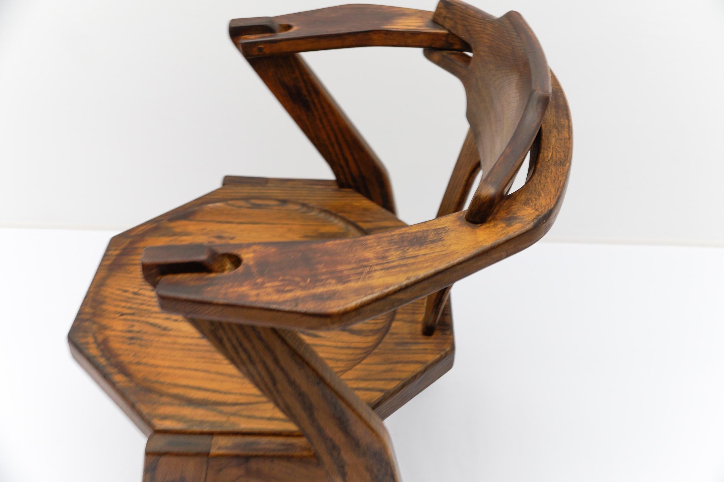 Stuhl aus Eiche im französischen Stil, 1960er Jahre, Mitte des Jahrhunderts im Angebot 7