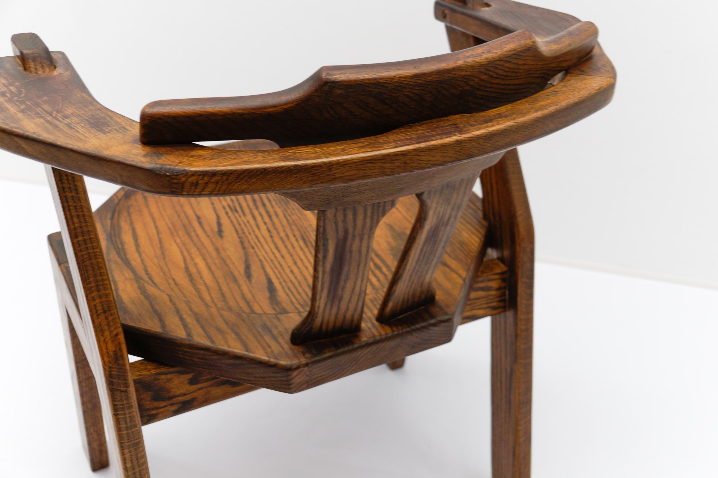 Stuhl aus Eiche im französischen Stil, 1960er Jahre, Mitte des Jahrhunderts im Angebot 8