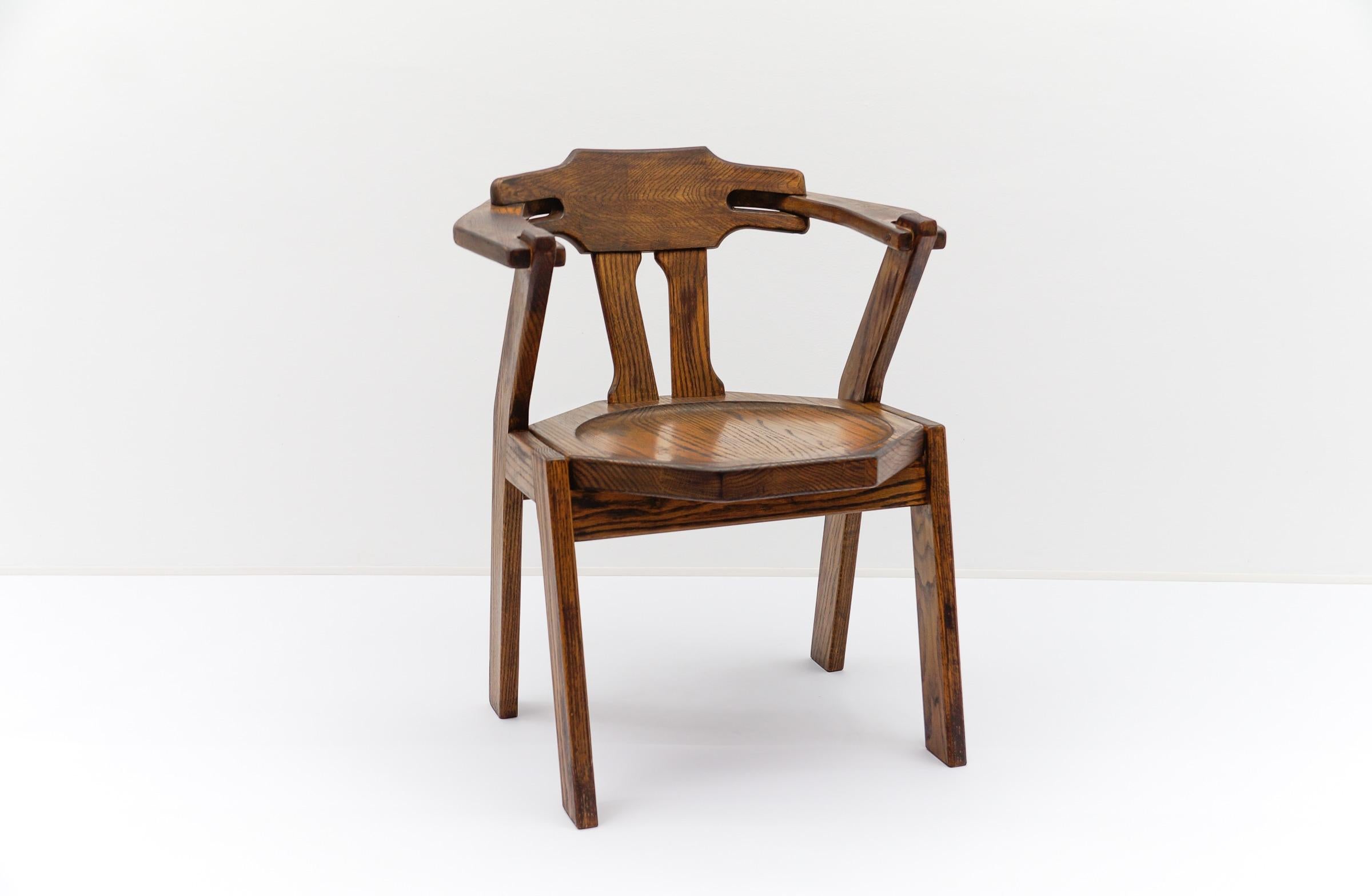 Stuhl aus Eiche im französischen Stil, 1960er Jahre, Mitte des Jahrhunderts im Zustand „Gut“ im Angebot in Nürnberg, Bayern