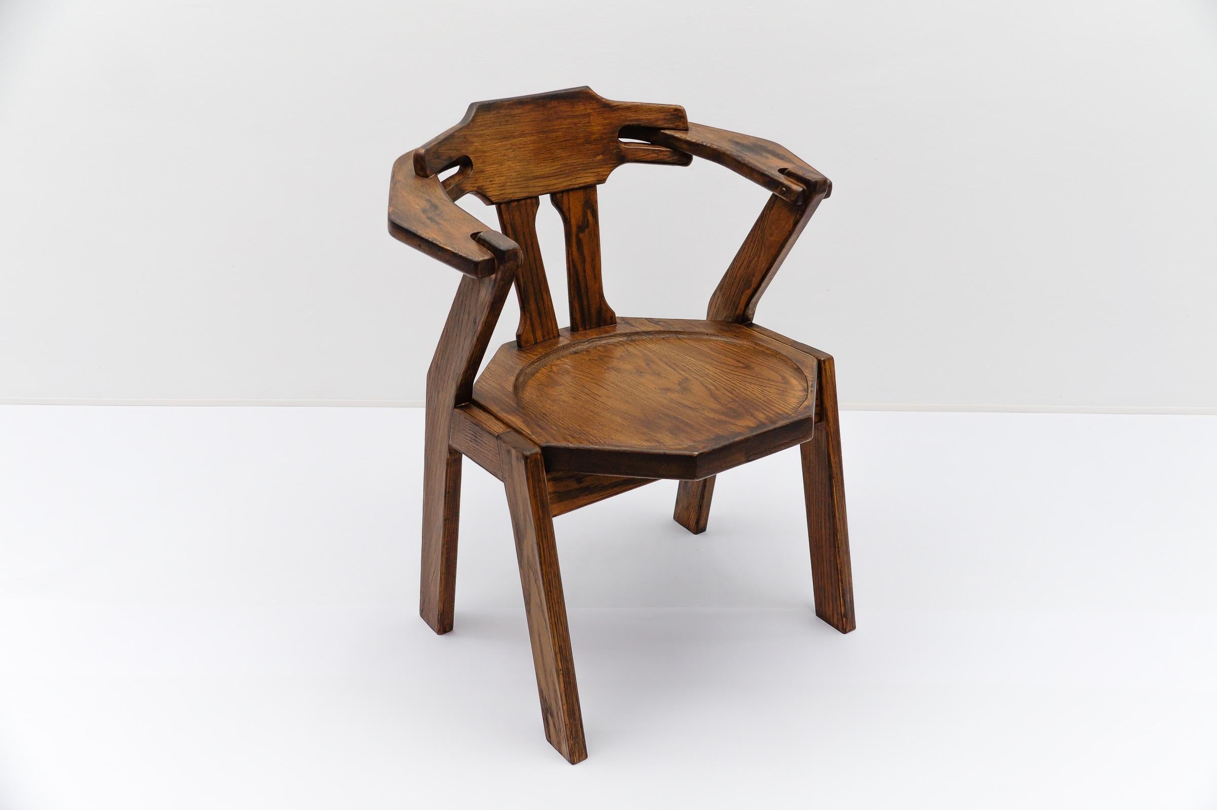 Silla provincial francesa de roble, década de 1960 Moderna de mediados de siglo en venta 1