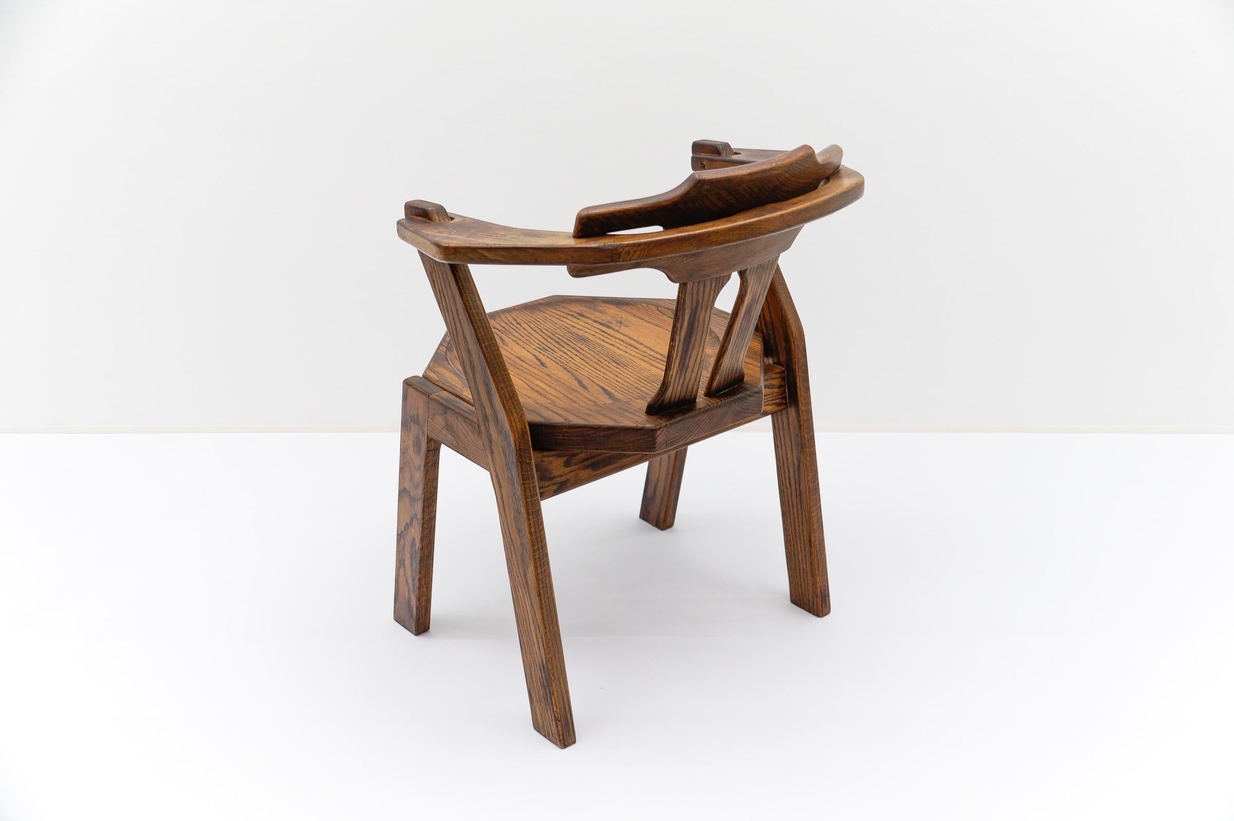 Stuhl aus Eiche im französischen Stil, 1960er Jahre, Mitte des Jahrhunderts im Angebot 2