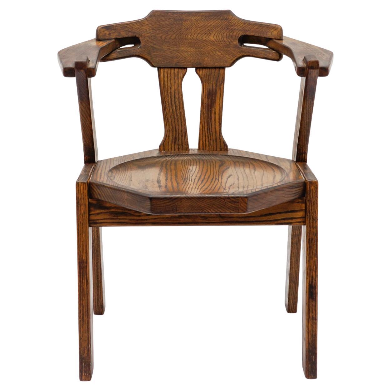 Chaise en chêne de style provincial français, 1960s Mid-Century Modern