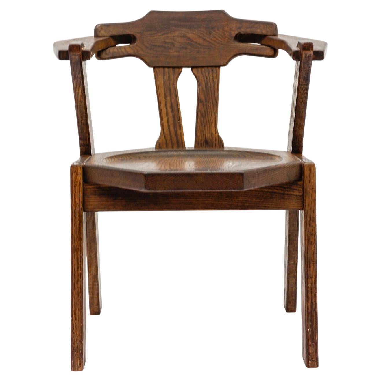 Silla provincial francesa de roble, década de 1960 Moderna de mediados de siglo