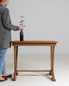 French Provincial Oak Console Table, Golden Finish, Antique, 1910-1919