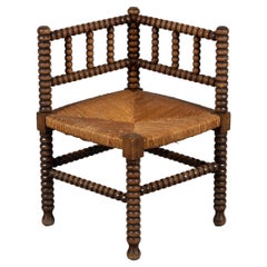 Antique French Provincial Oak Corner Chair