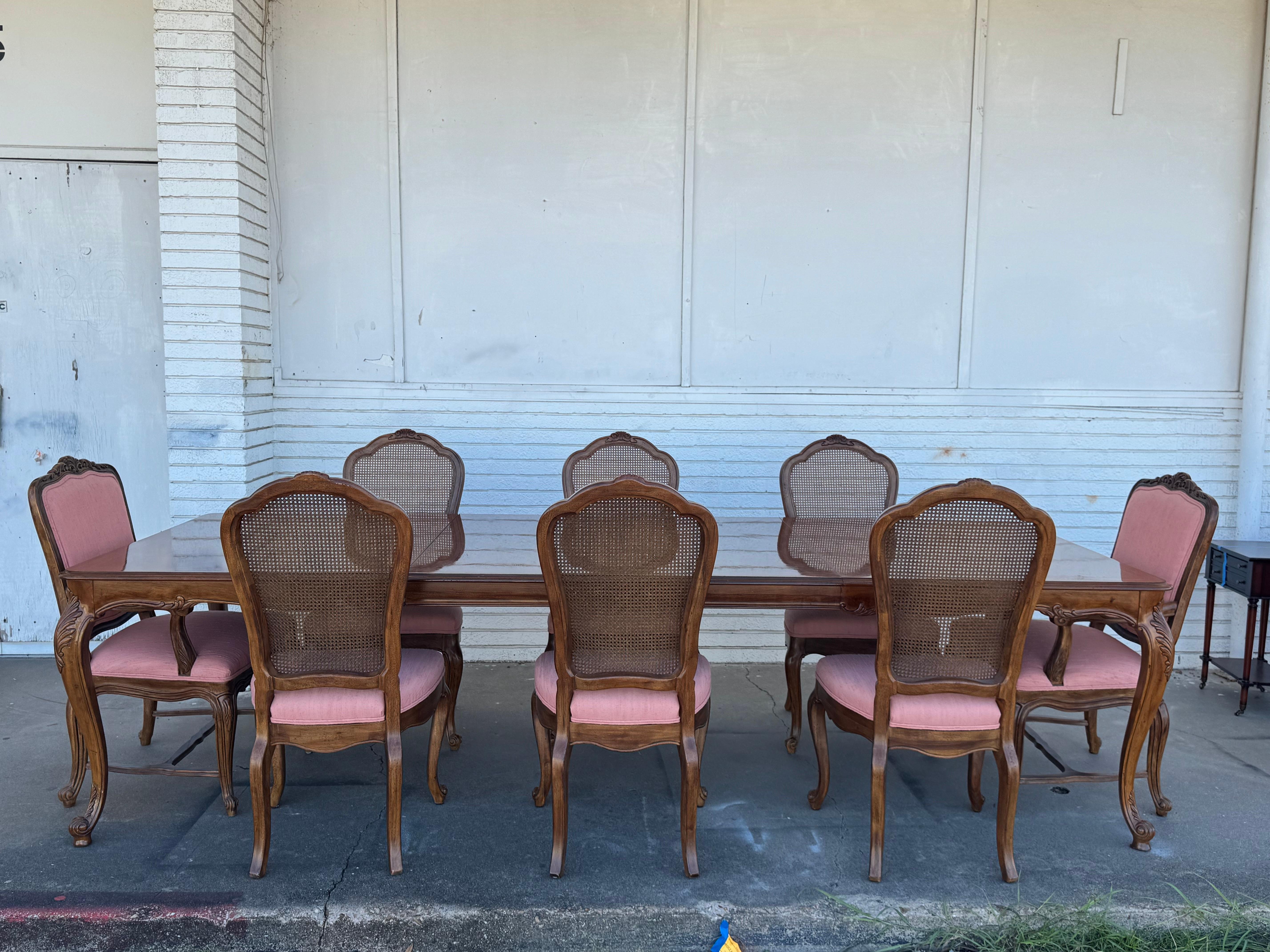 French Provincial Oak Parquet Top Dining Table (chairs available) For Sale 3
