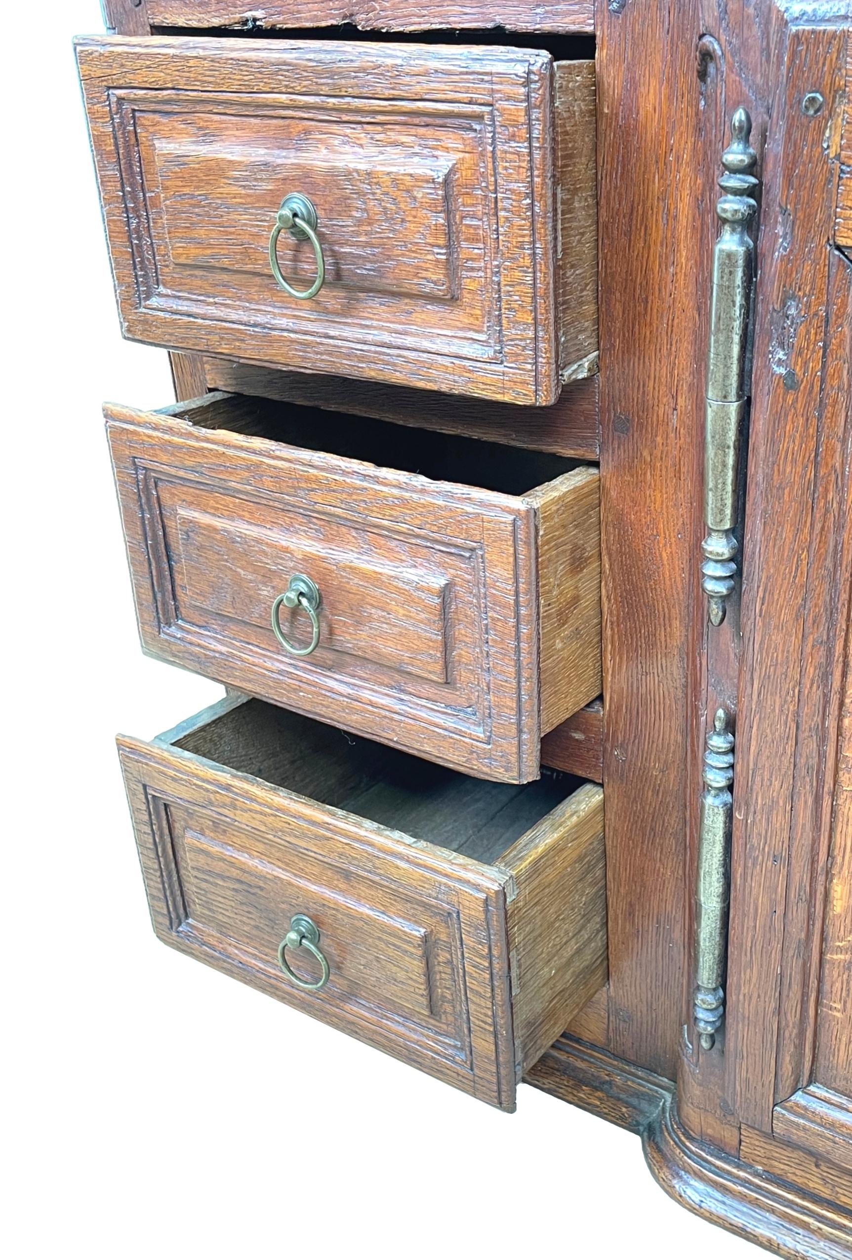 Victorian French Provincial Oak Wall Hanging Cupboard For Sale