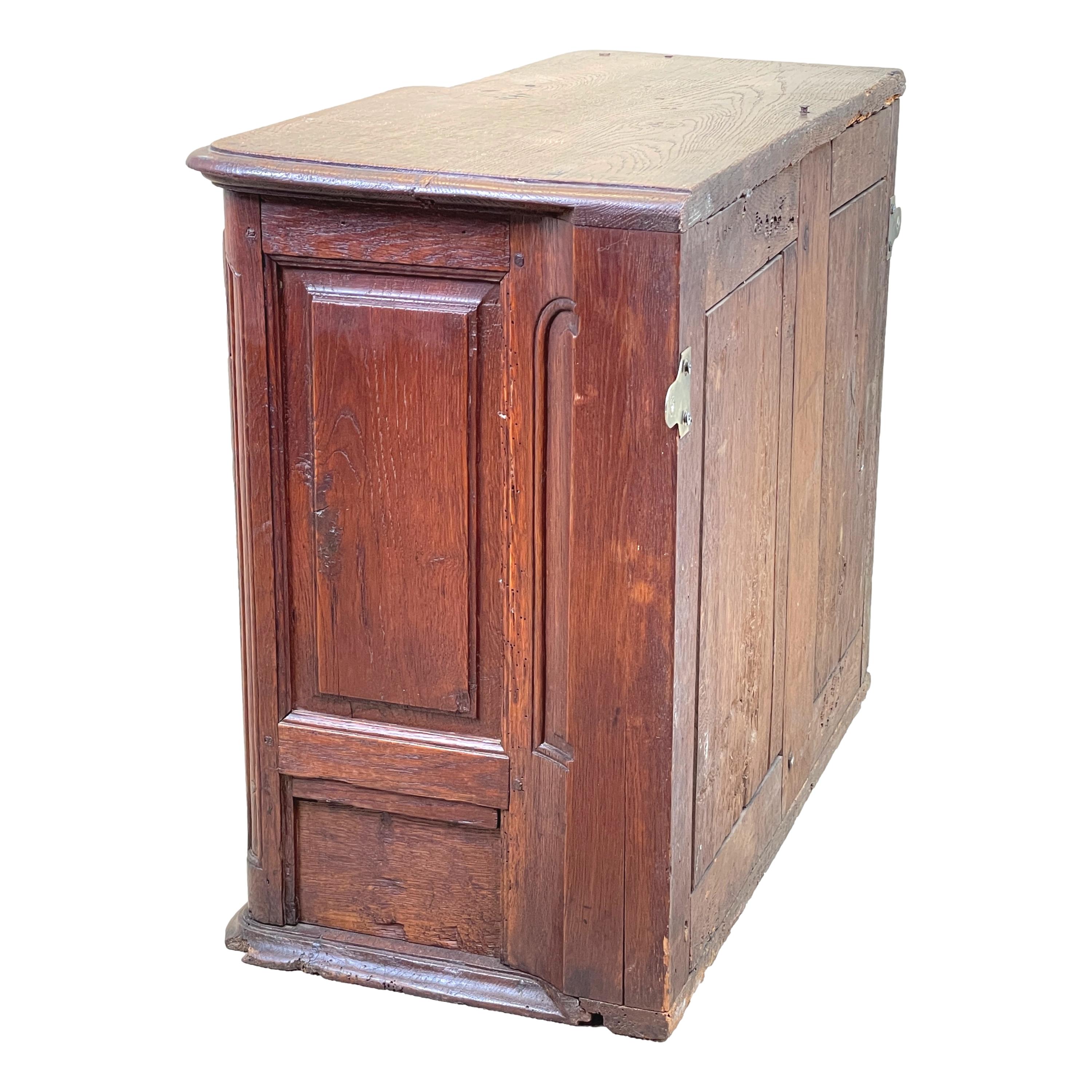 19th Century French Provincial Oak Wall Hanging Cupboard For Sale