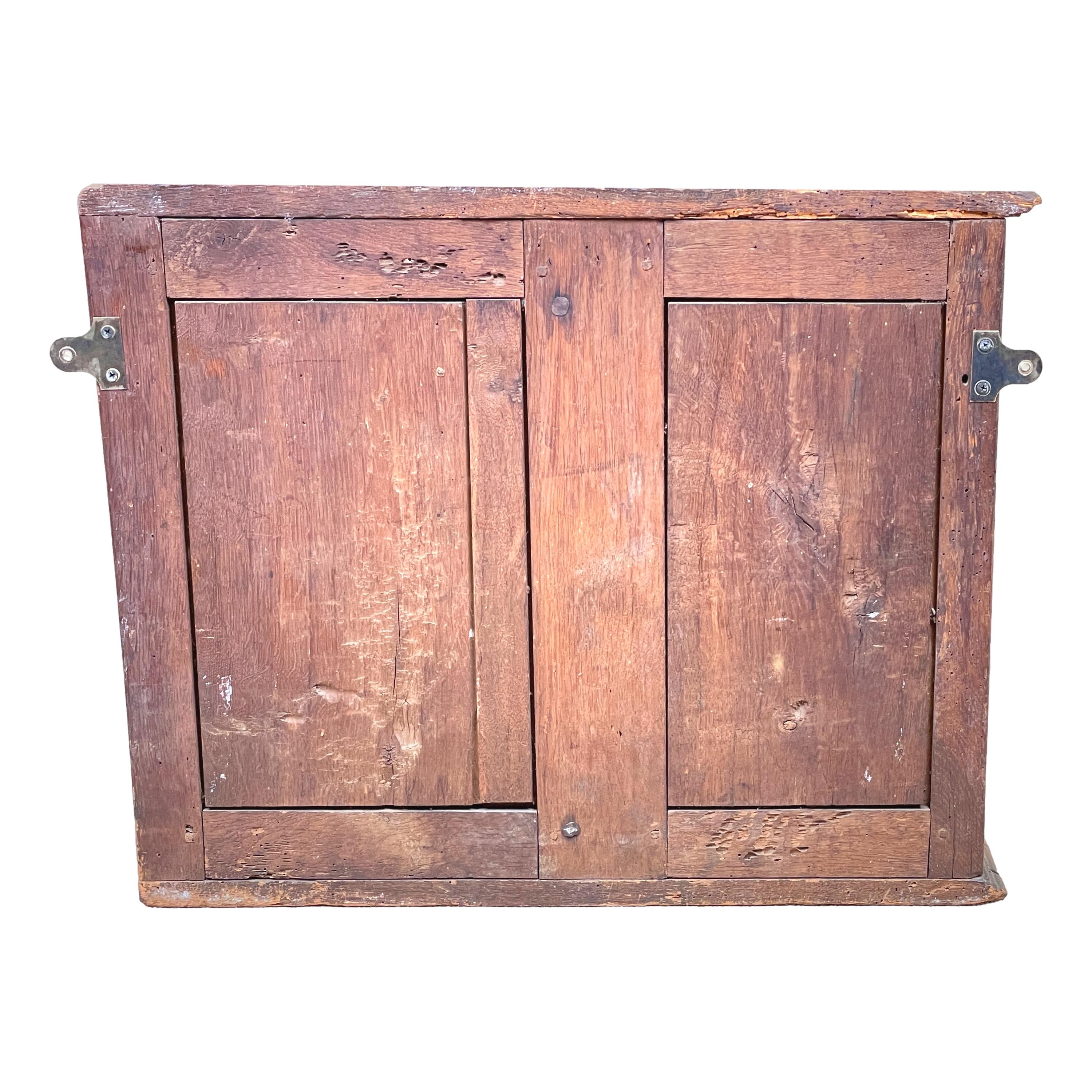French Provincial Oak Wall Hanging Cupboard For Sale 3