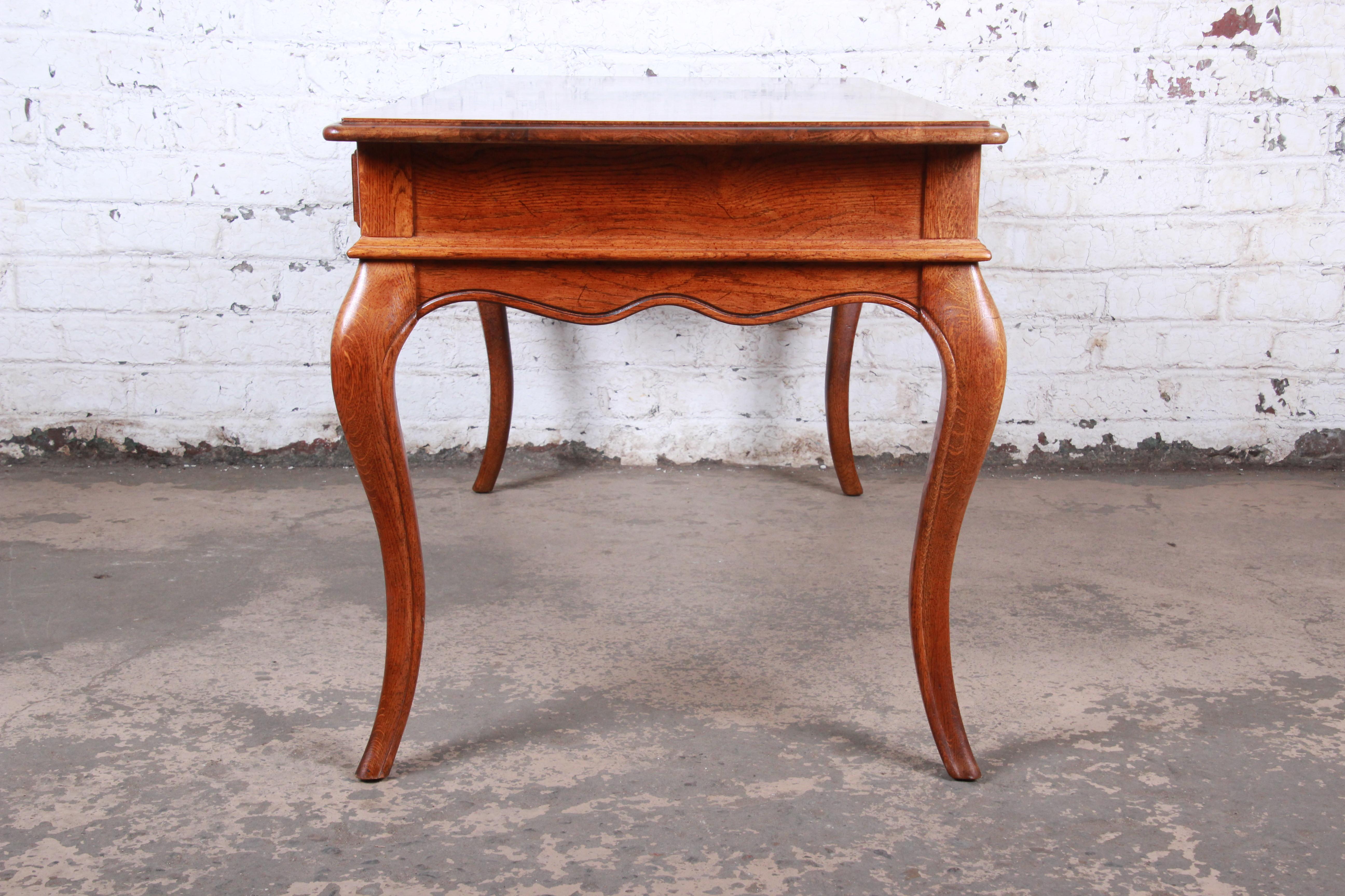 French Provincial Oak Writing Desk and Chair by Hickory 8