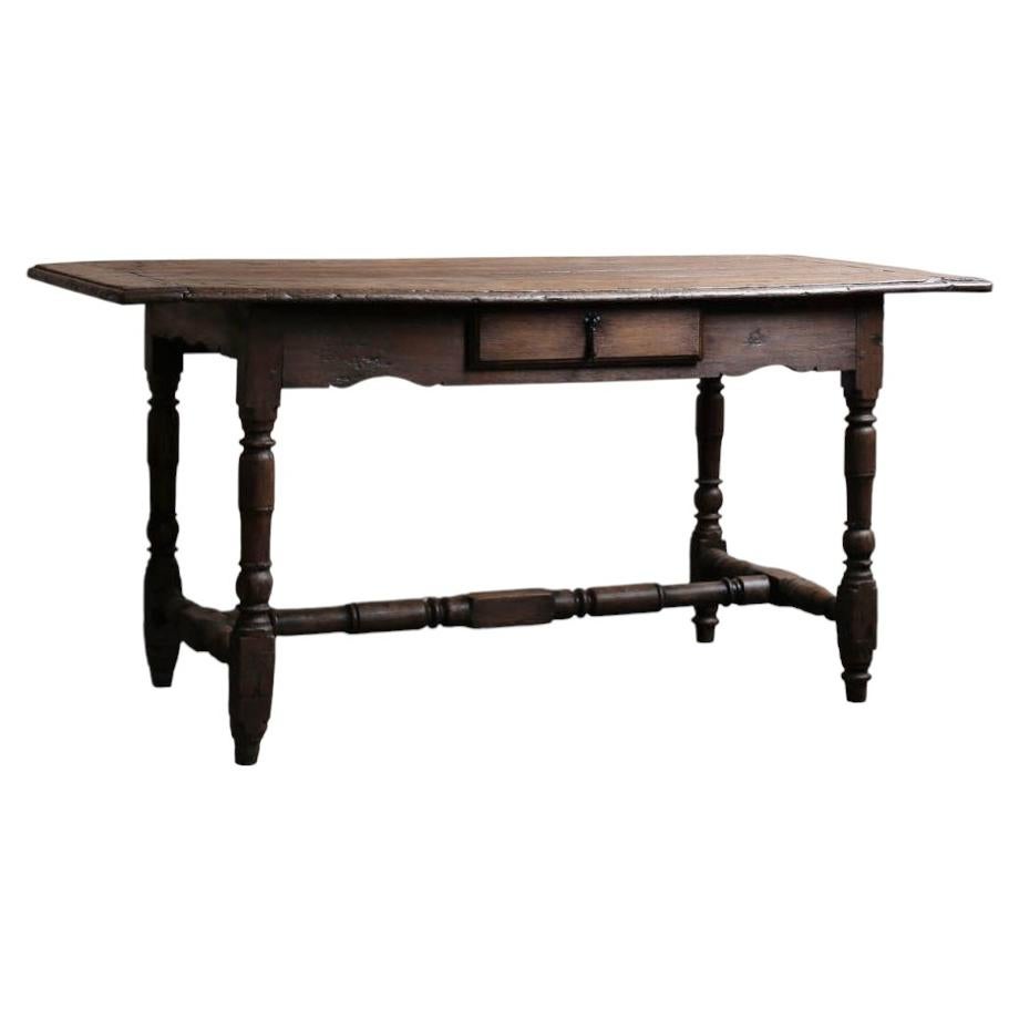 French Provincial Oak Writing Table Late 19th Century