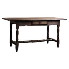 French Provincial Oak Writing Table Late 19th Century
