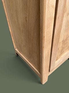 French Provincial One-Door Cherry Bonnetiere Column Cabinet, 1950s