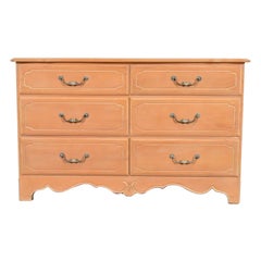 French Provincial or Country French Maple Six-Drawer Dresser