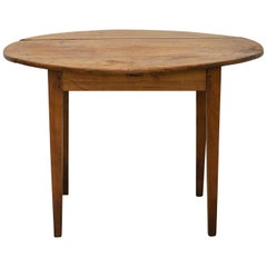 Antique French Provincial Oval Solid Cherry Country Style Breakfast Table, circa 1830