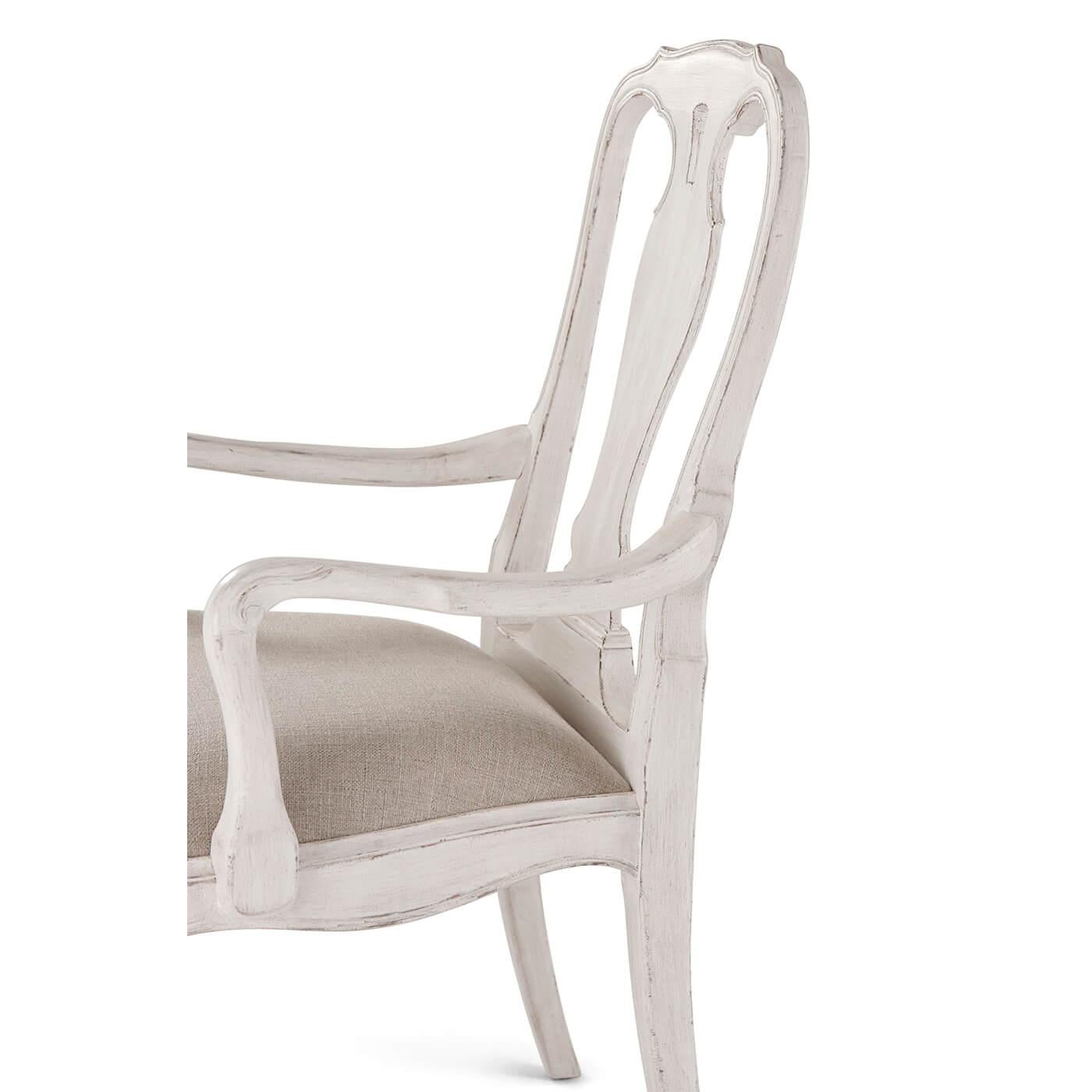 Contemporary French Provincial Painted Armchair