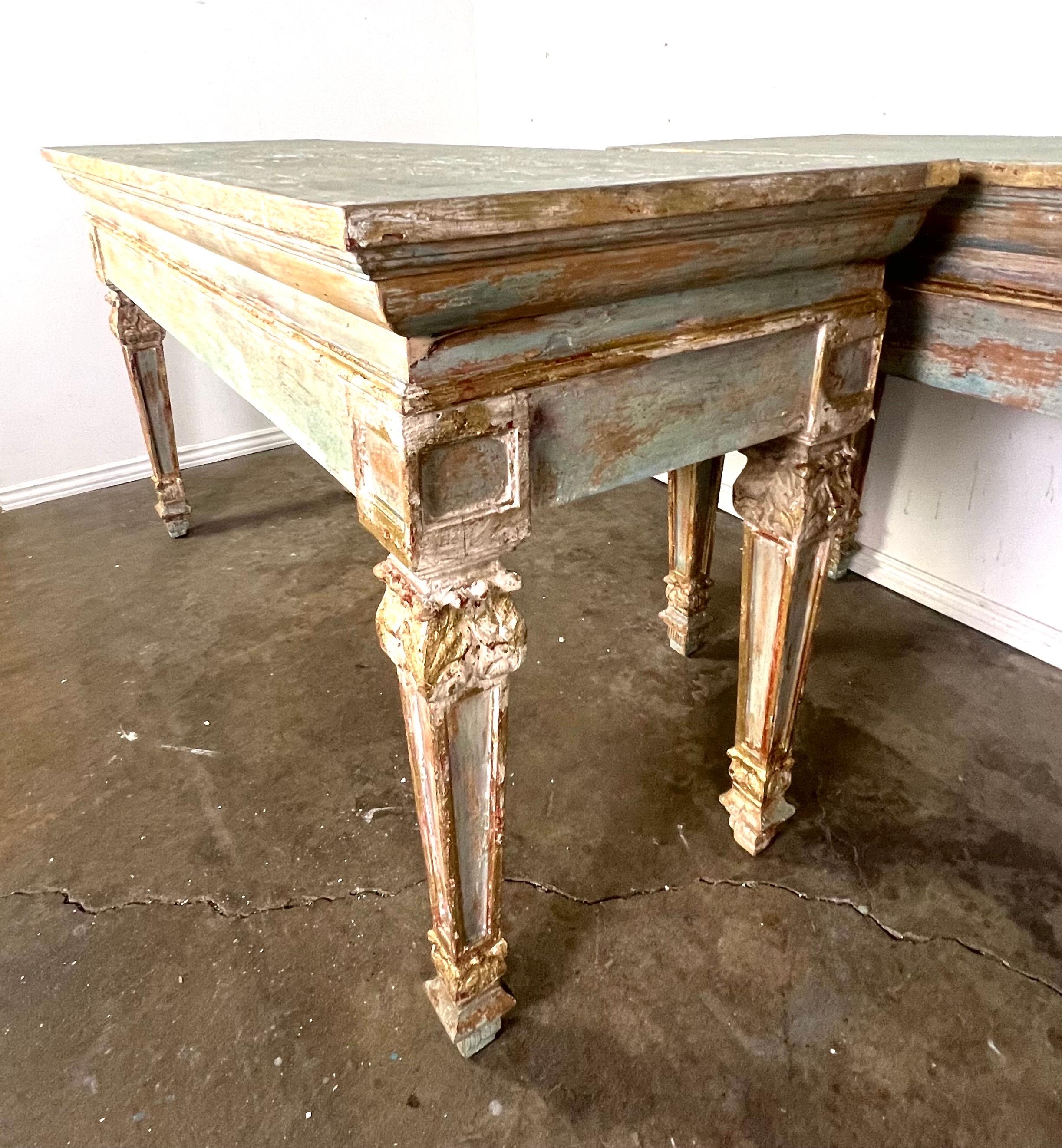 French Provincial Painted Console-Pair is Available For Sale 8