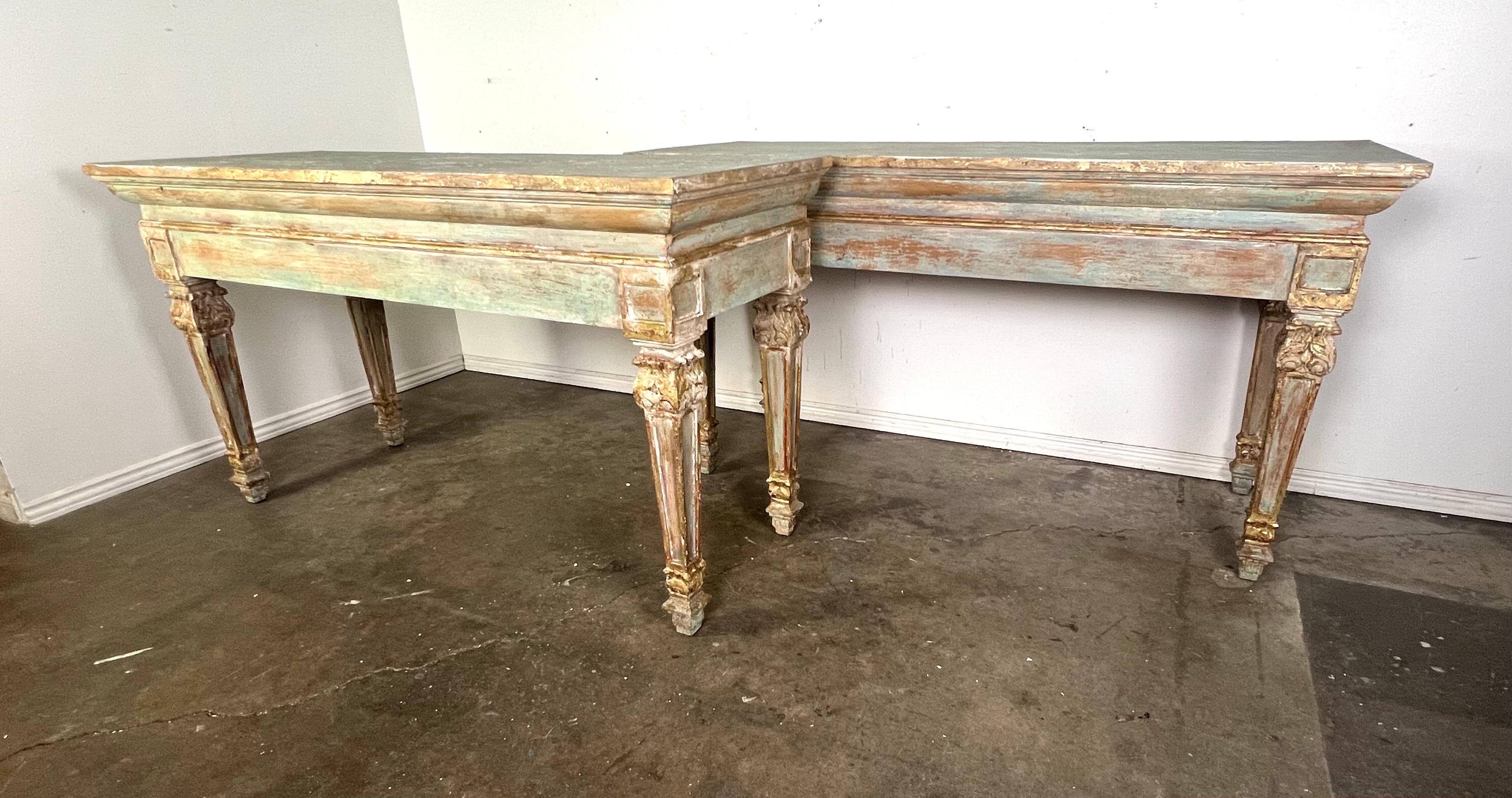French Provincial Painted Console-Pair is Available For Sale 11