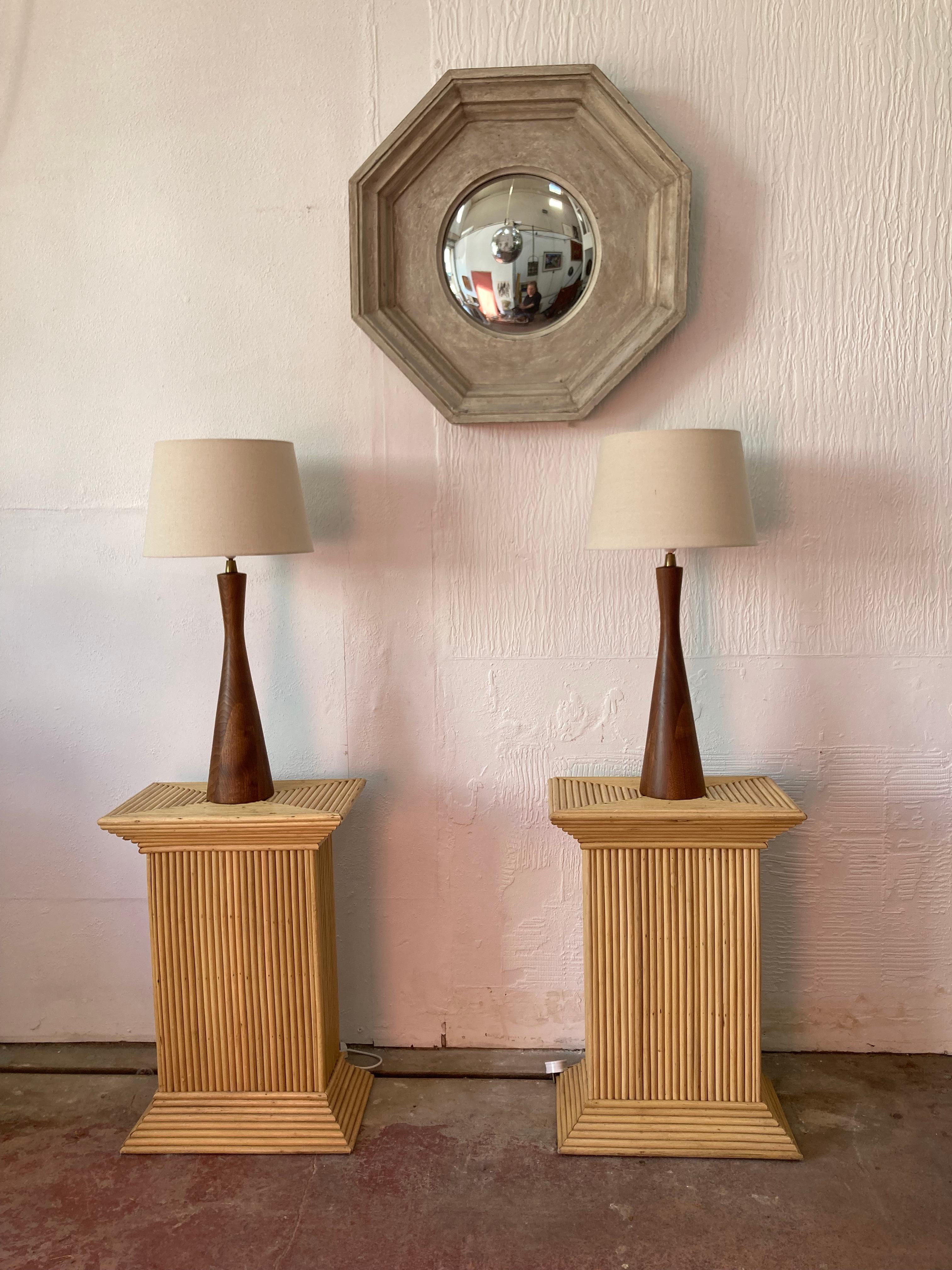 20th Century French Provincial painted Octagonal Convex Mirror For Sale