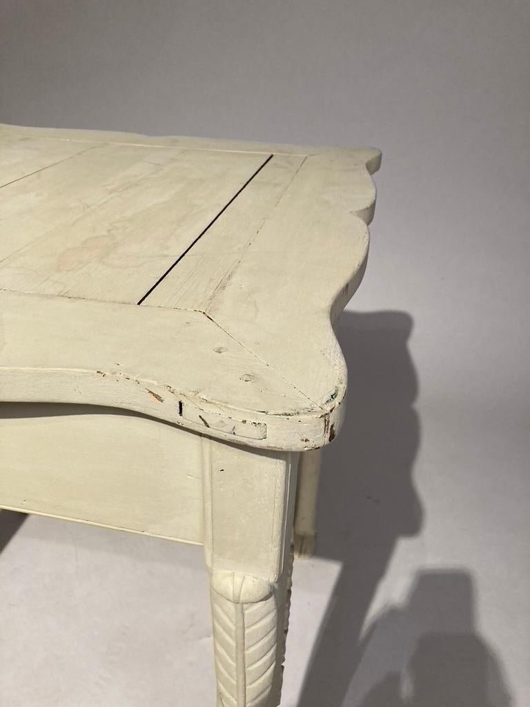 French Provincial Painted Side Table with Hoof Feet For Sale 9