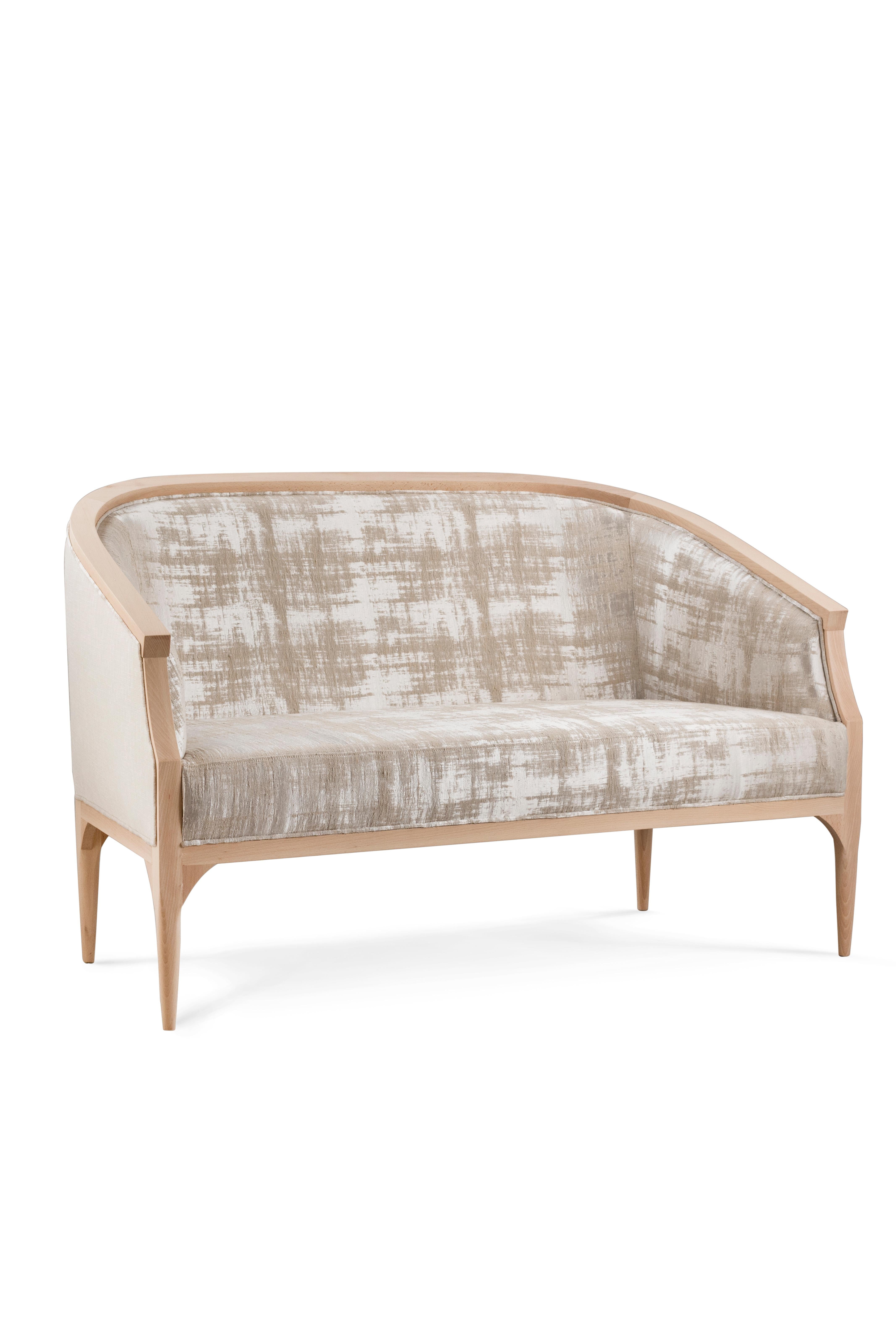 Loveseat francés provincial Paris al estilo de los años 30, hecho a mano por Greenapple Dorado en venta