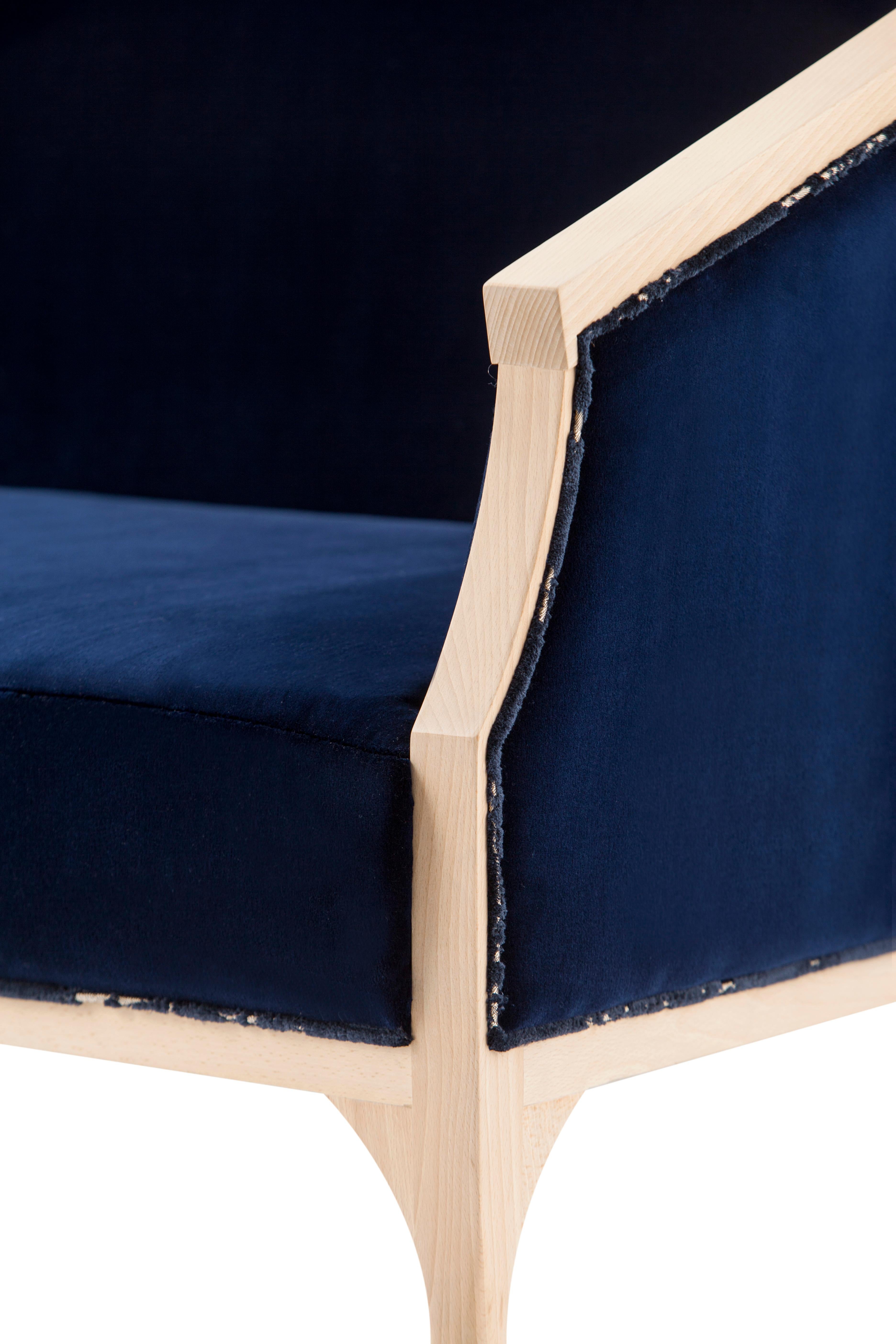 Loveseat francés provincial Paris al estilo de los años 30, hecho a mano por Greenapple Dorado en venta